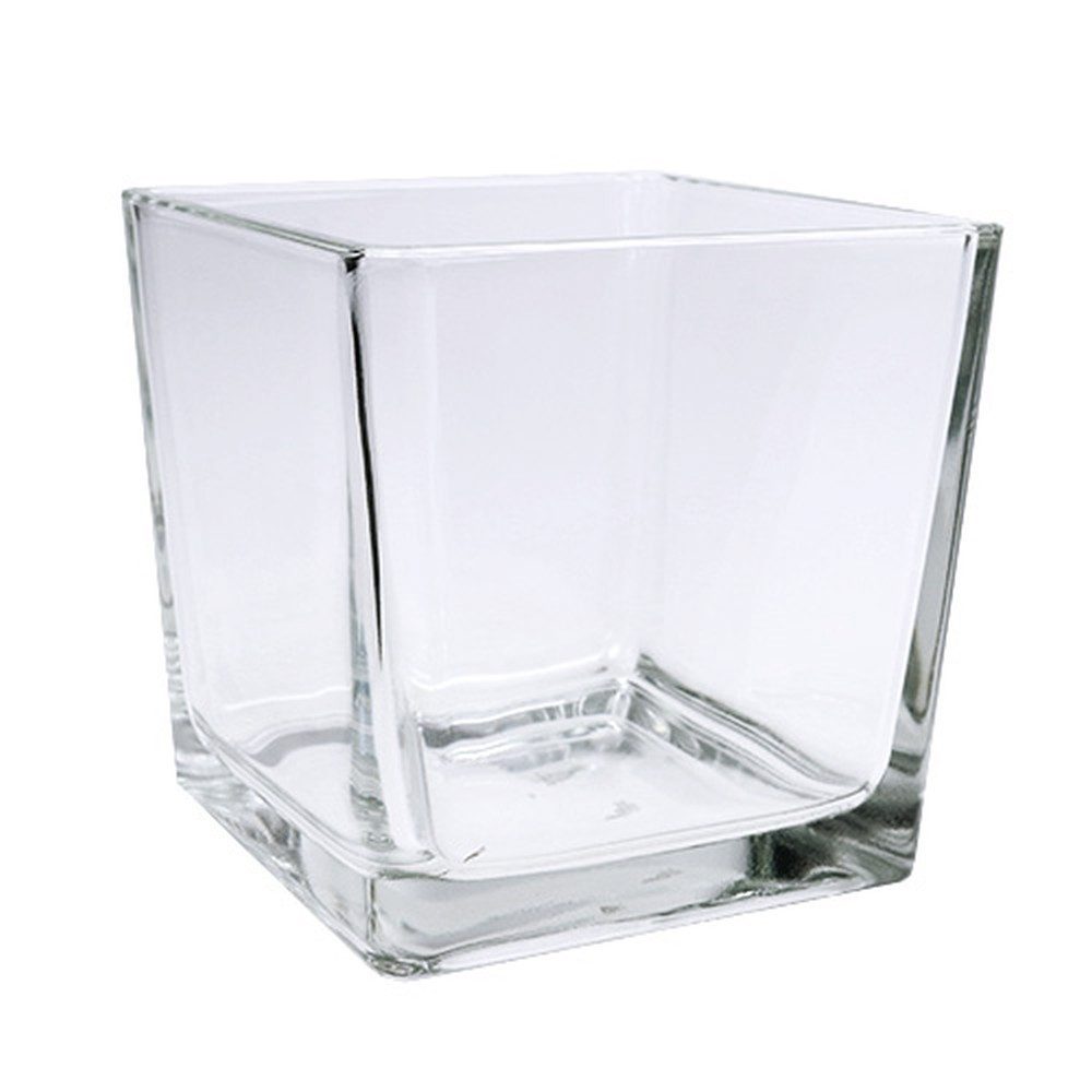 Tischvase Glaswürfel klar 12x12x12cm Dekowürfel transparent für Pflanzen & Deko