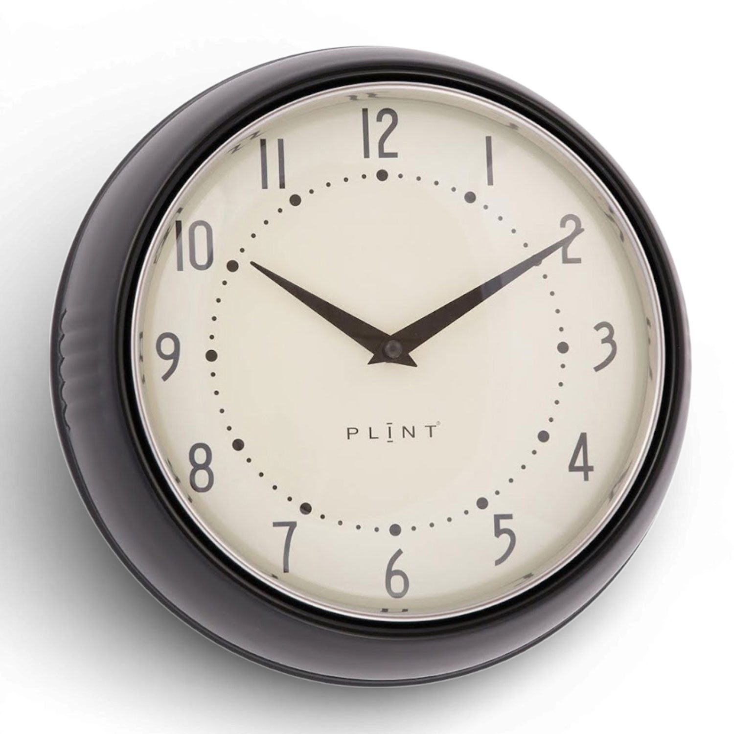 LS-LebenStil Wanduhr Nostalgische Metall Küchenuhr 23cm Schwarz Vintage Bürouhr Quarzwerk (Lautlos Leise ohne Ticken - Schlafzimmer Flur Büro Küche Wohnzimmer)