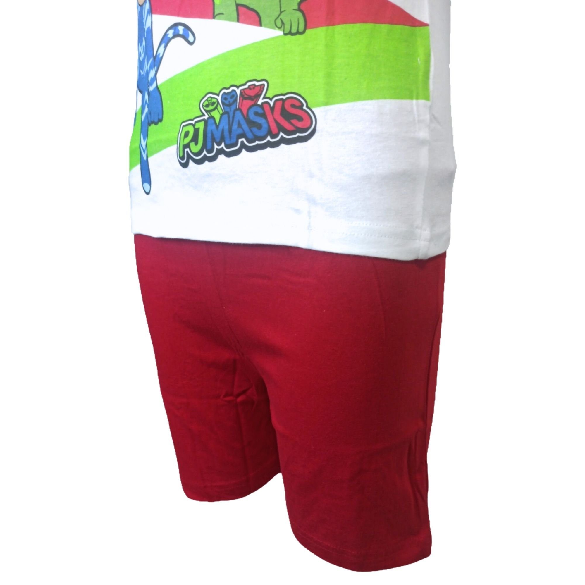Shorty tlg) Pyjama 98-128 Gr. cm FRIENDS Jungen kurz Schlafanzug Rot aus Baumwolle Masks HERO - PJ (2
