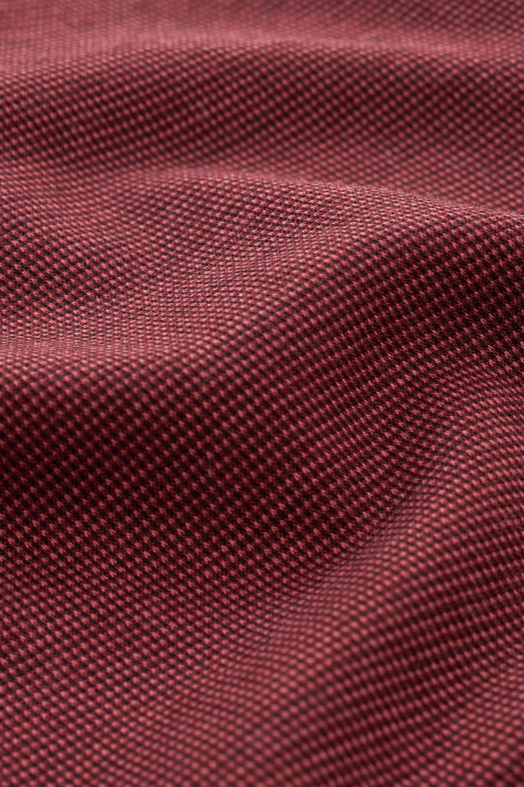 Next Poloshirt Pikee-Poloshirt Burgundy (1-tlg) mit Red Kragenstreifen Fit Regular im