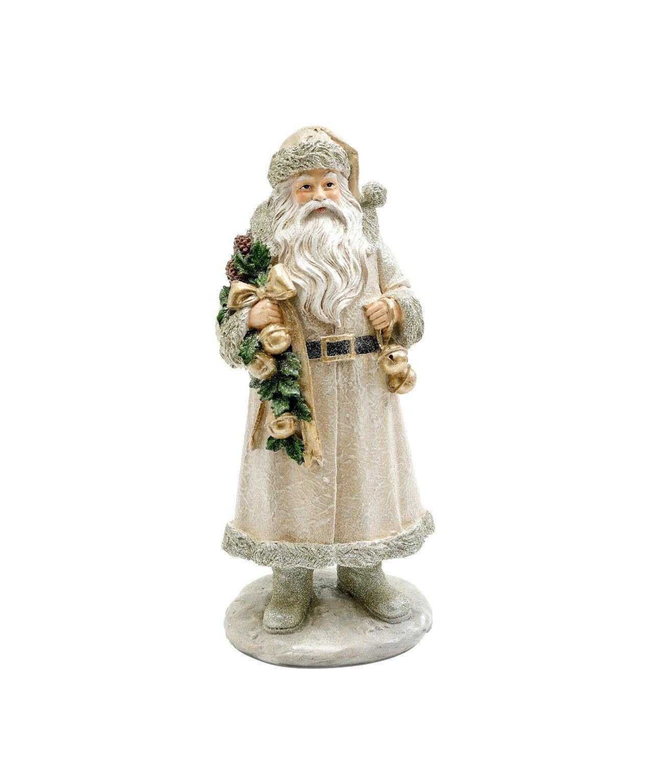 Weihnachtsmann RUSTELLO, Cremeweiß, Polyresin (1 St), B 15,5 x H 36 x T 14,5 cm