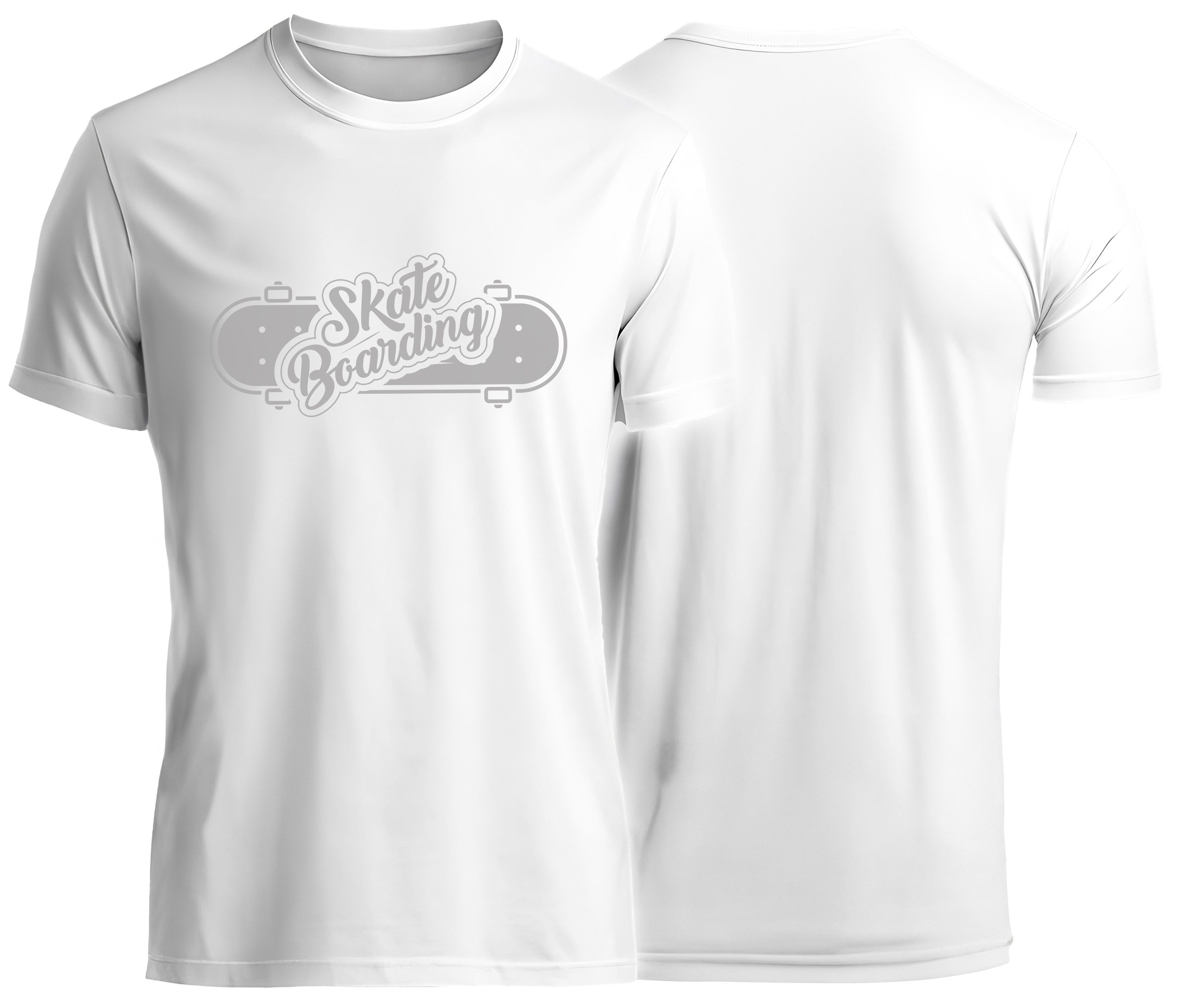 MyDesign24 T-Shirt Skater print Shirt Skateboarding Skater T-Shirt weiss kurzarm Regular Fit i539