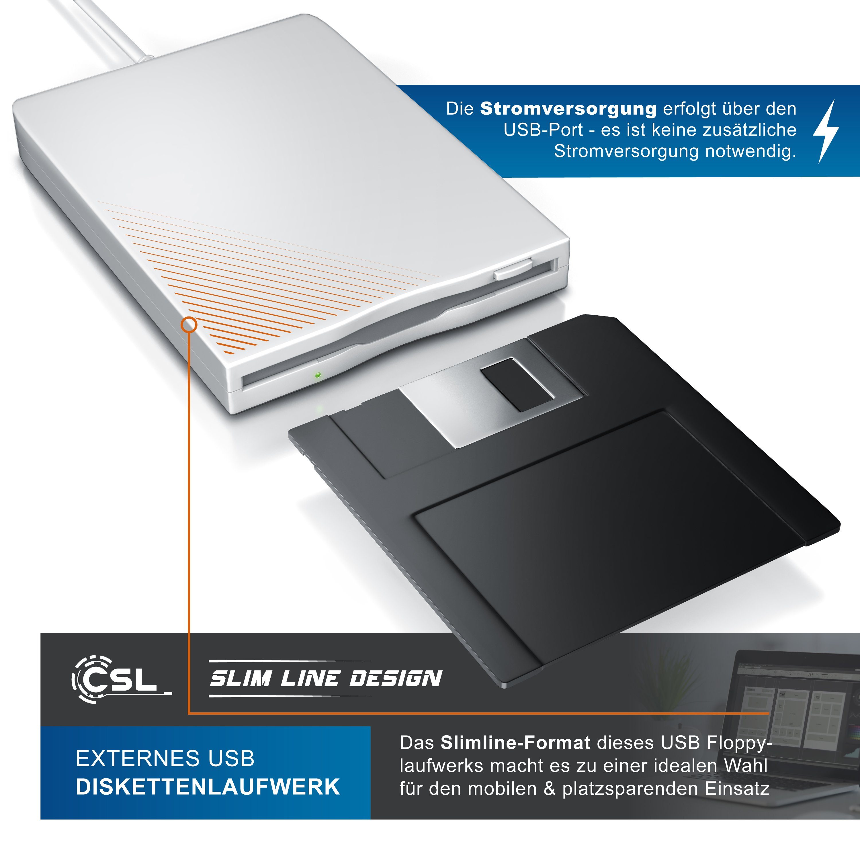 Sabrent Externes Diskettenlaufwerk Schwarz 1,44 MB, USB 2.0 