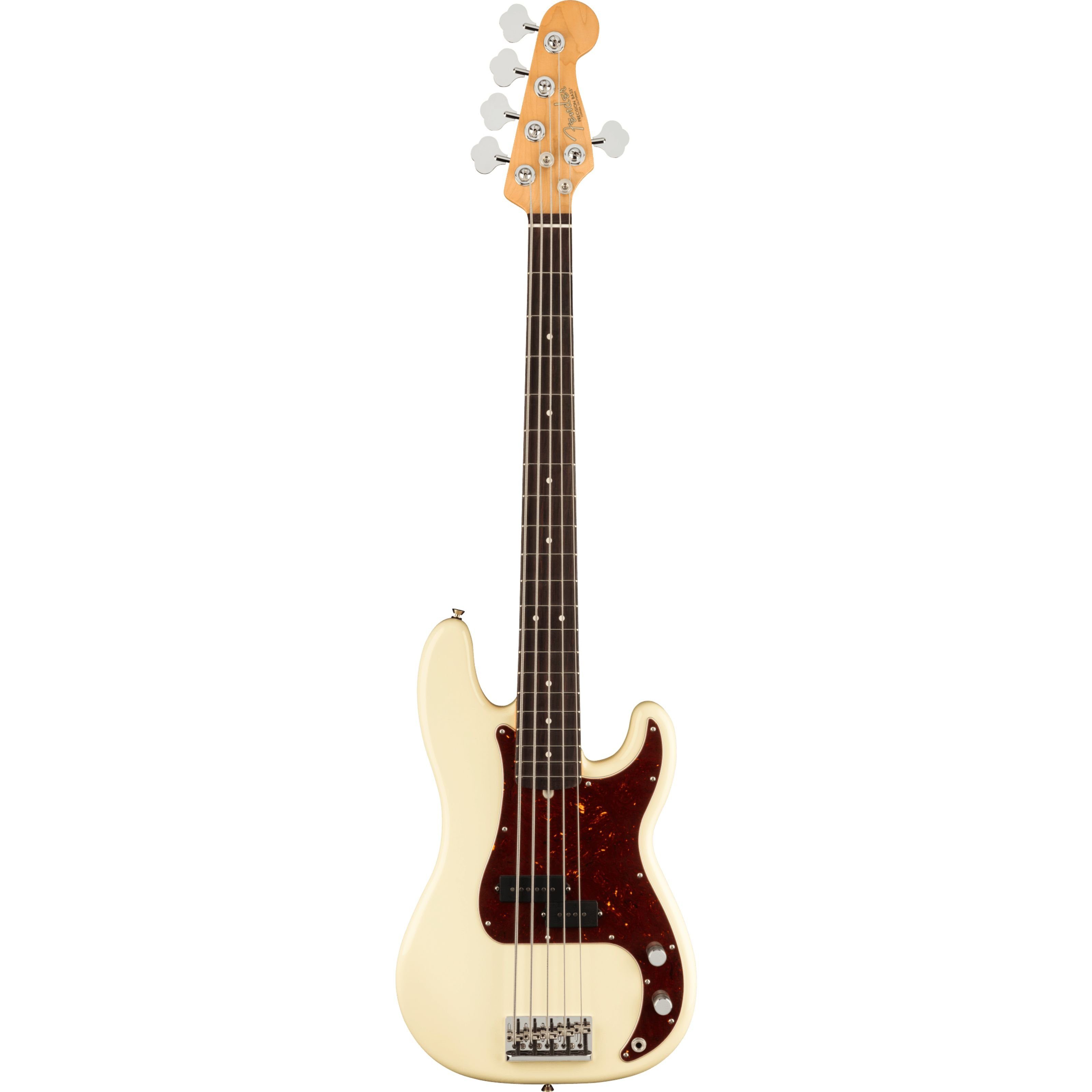 Fender E-Bass, E-Bässe, 5-Saiter E-Bässe, American Professional II Precision Bass V RW Olympic White - E-Bass