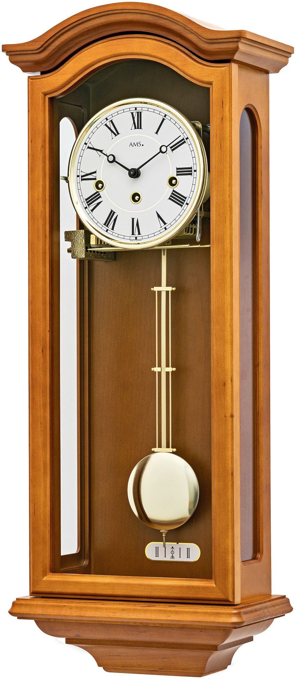 AMS Regulator (Wohnzimmer,Made in Germany, Erle, mechanisches Schlagwerk, Handaufzug)