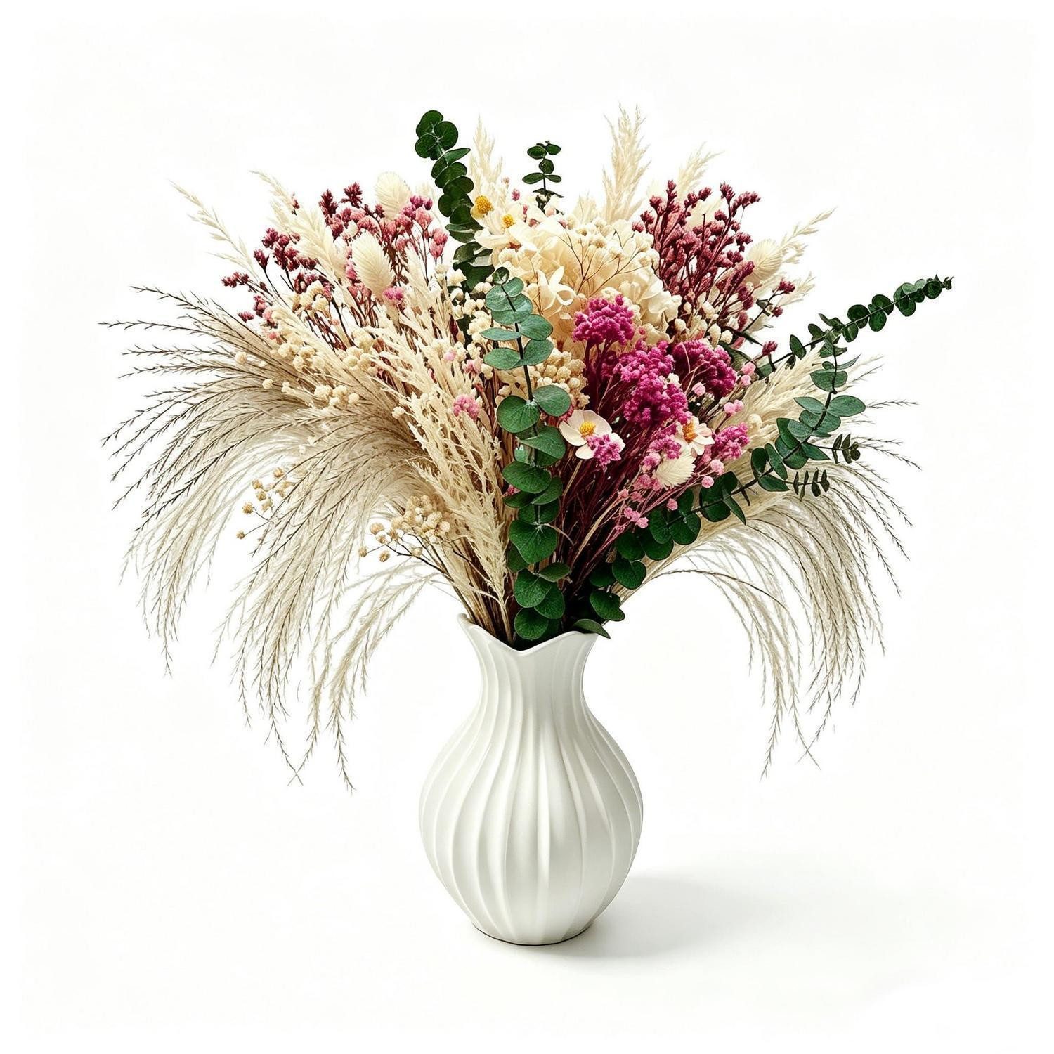Trockenblume Trockenblumen Boho Strauß mit Pampasgras Natur, LuxusKollektion, Höhe 20 cm