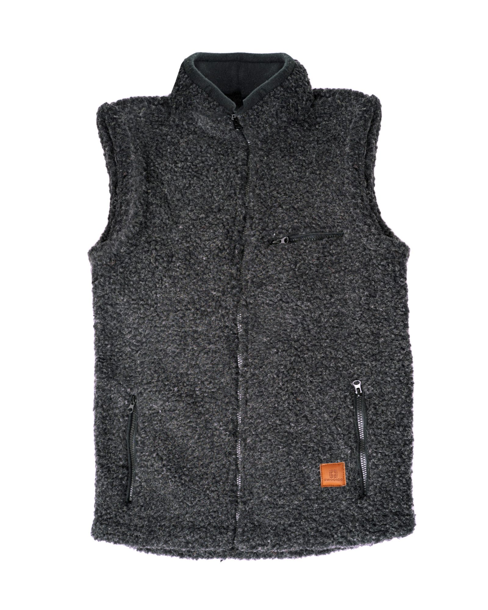 awoolco Funktionsweste Wollweste 100% Schurwolle Dickes Material und Länge als Nierenwärmer