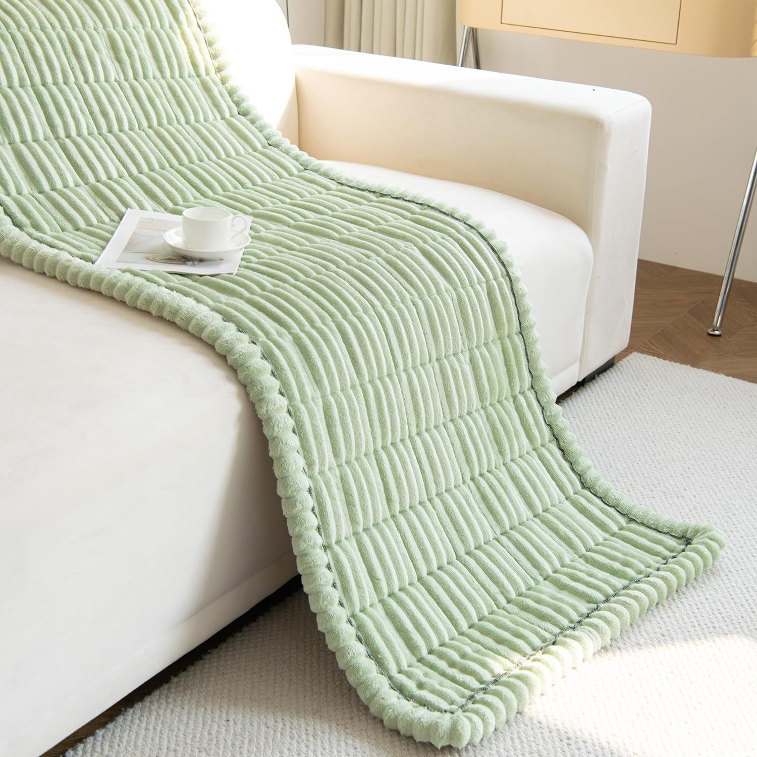Minicloss Sofaschoner Weiche Flanell Sofa überzug Waschbar - Neue Sitzkissenbezüge, rutschfeste Sofabezug – Bild 4 von 5