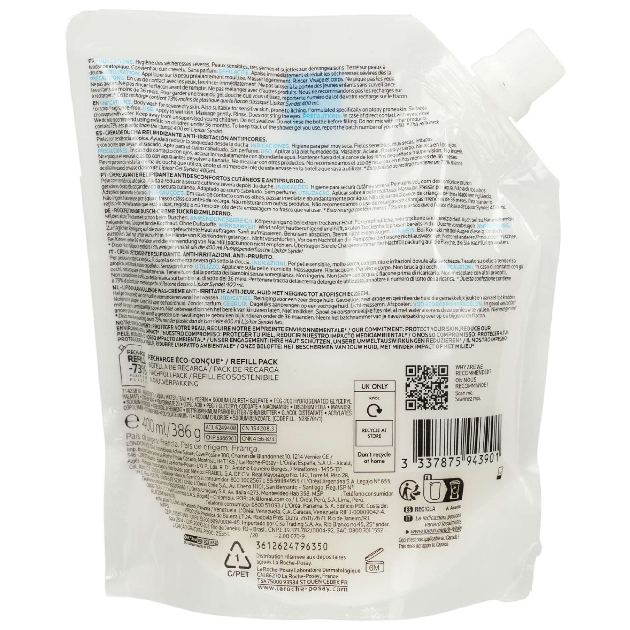 L'Oreal Deutschland GmbH Bodylotion ROCHE-POSAY Lipikar Syndet AP+ Nachfüllpack