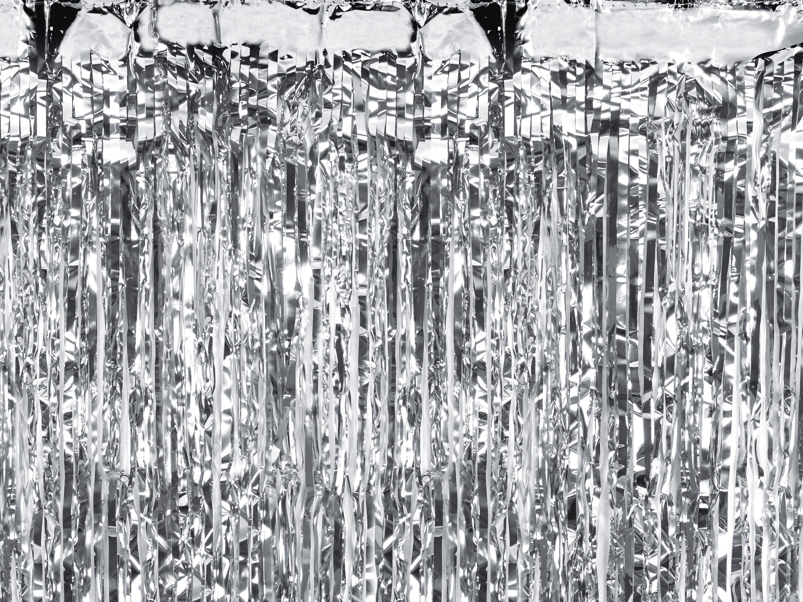 partydeco Dekorationsfolie, Lametta Vorhang 100x200cm Silber günstig online kaufen