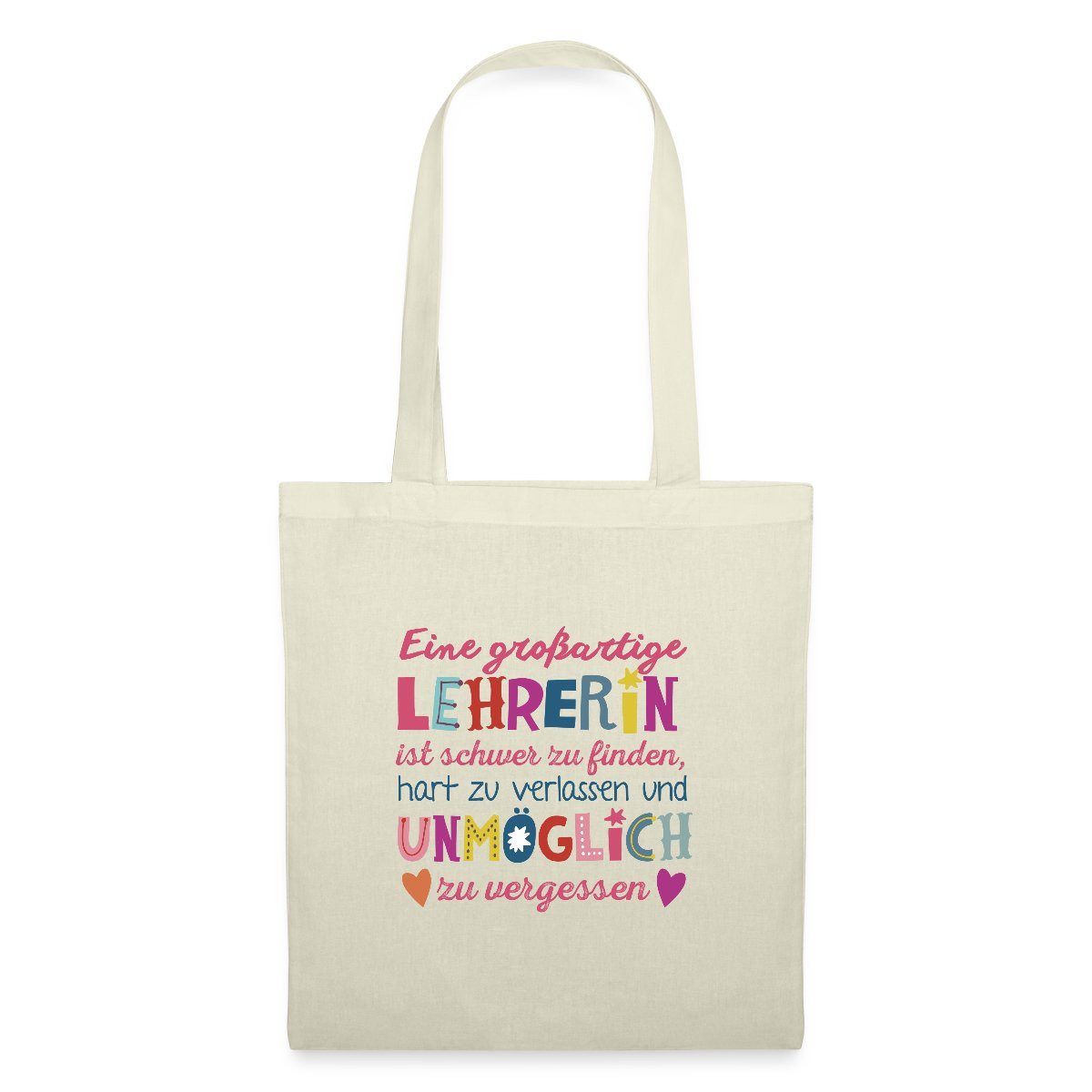 Spreadshirt Henkeltasche Großartige Lehrerin Abschiedsgeschenk Stoffbeutel (1-tlg)