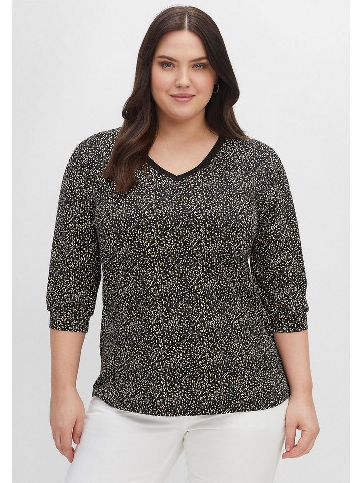 Sheego 3/4-Arm-Shirt Große Größen aus reiner Baumwolle, Jerseyqualität aus reiner  Baumwolle