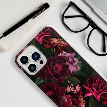 DeinDesign Handyhülle Rose Blumen Blume Dark Red and Pink Flowers, Apple iPhone 13 Pro Max Silikon Hülle Bumper Case Handy Schutzhülle