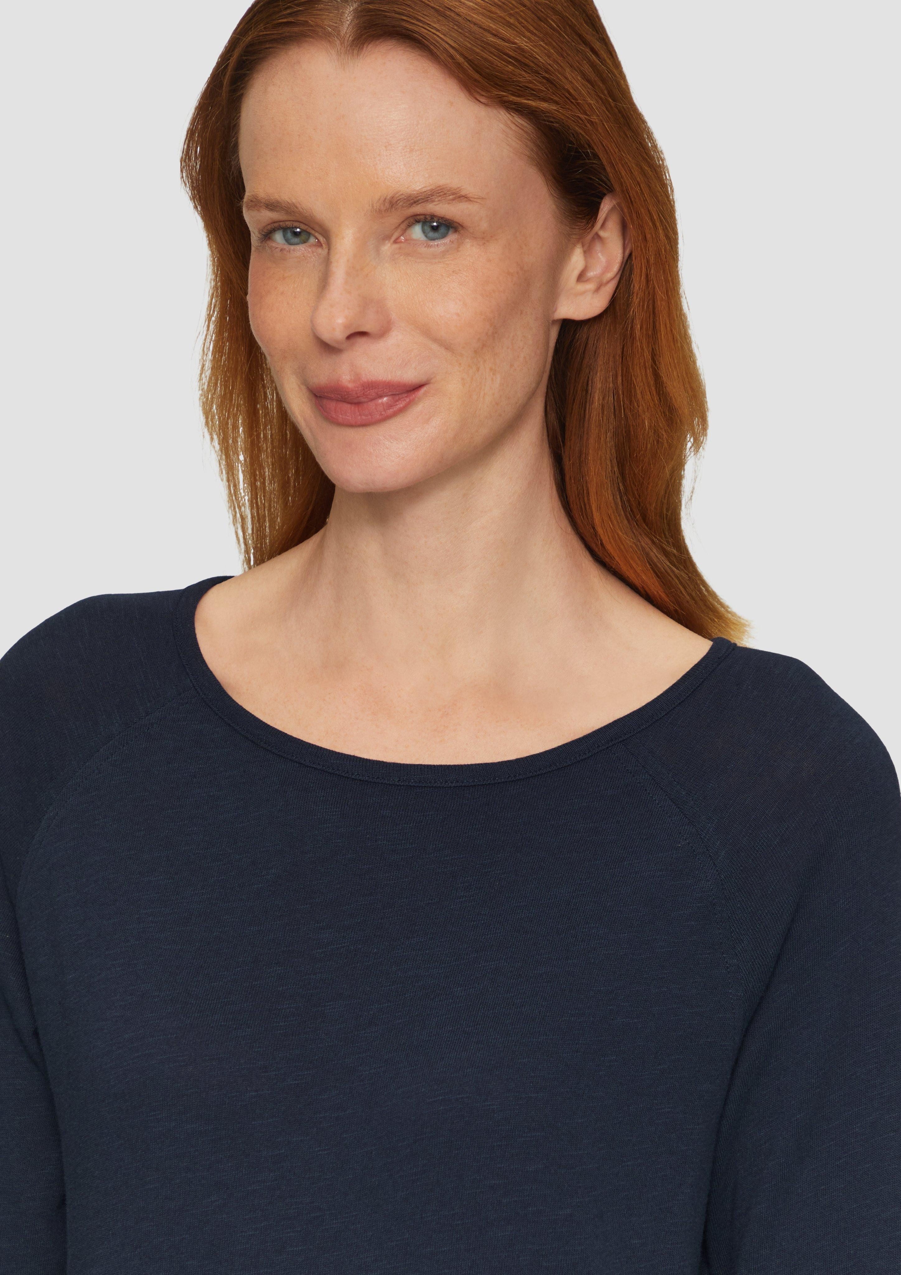 s.Oliver Langarmshirt Langarmshirt mit Flammgarnstruktur und günstig online kaufen