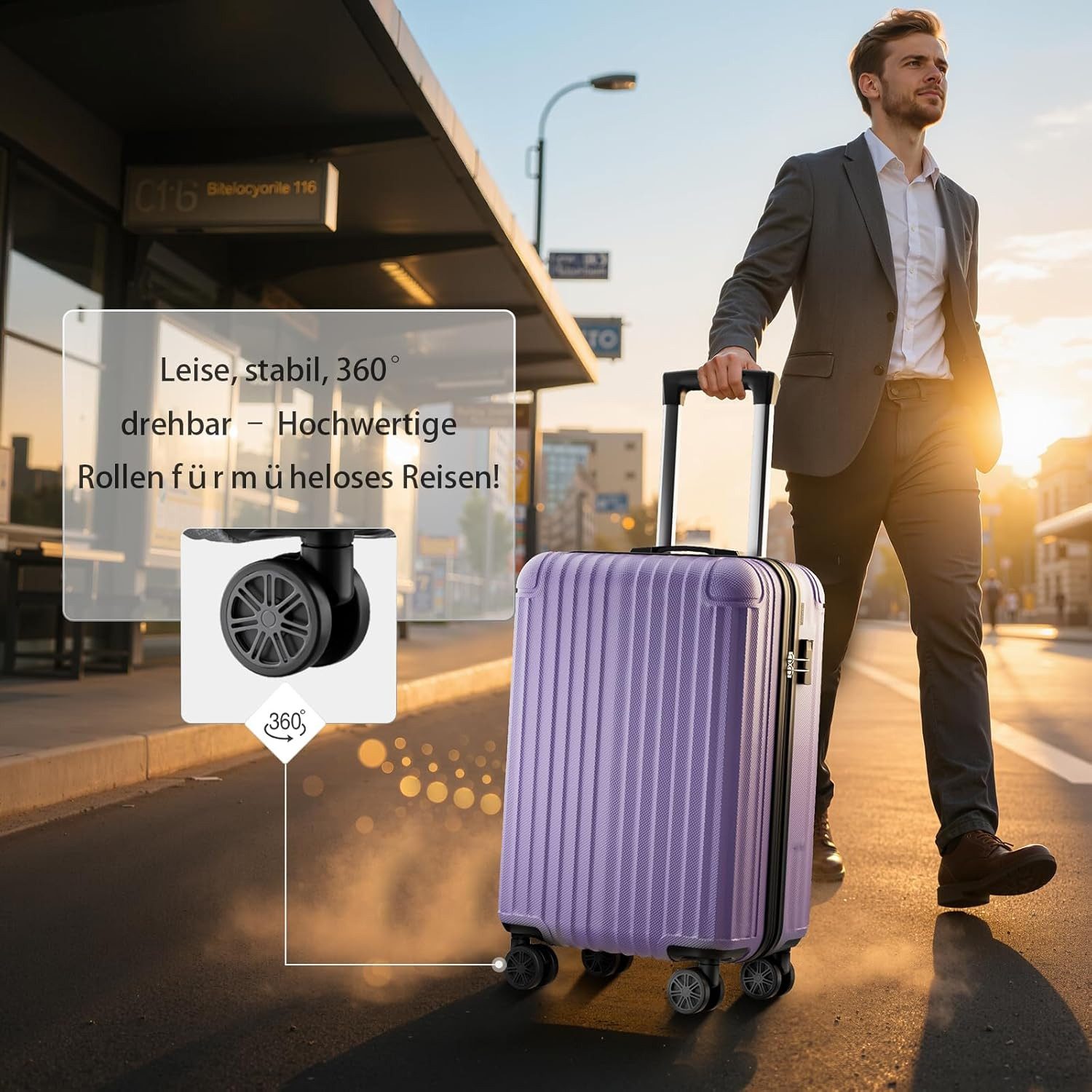 Abistab Hartschalen-Trolley Handgepäck Koffer&Trolley ABS-Material, 4 Rolle günstig online kaufen