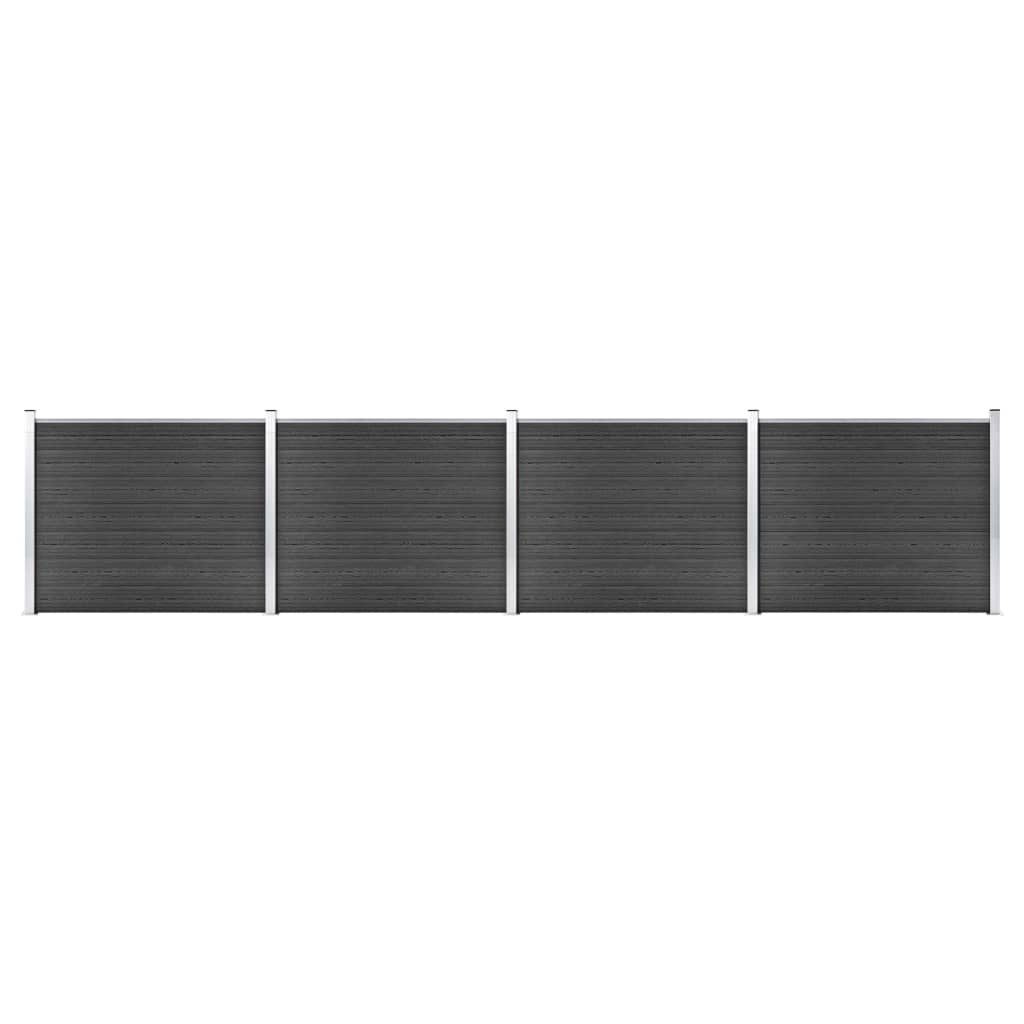 vidaXL Gartentor Zaunelement Set WPC 699x146 cm Grau