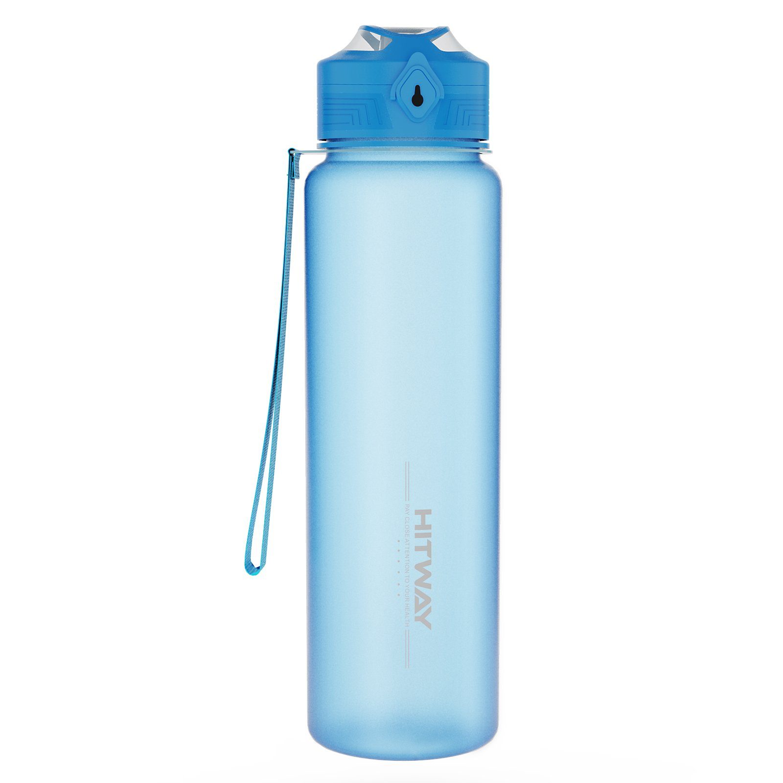 HITWAY Trinkflasche HITWAY Trinkflasche 1l Auslaufsicher Wasserflasche - BPA-Frei - hellblau