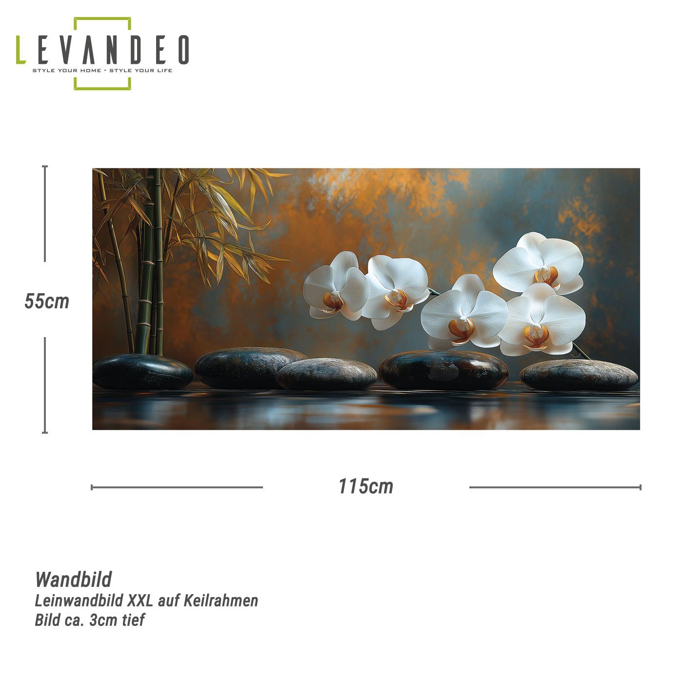 Levandeo® Leinwandbild, XXL Leinwand 115x55cm Wandbild günstig online kaufen
