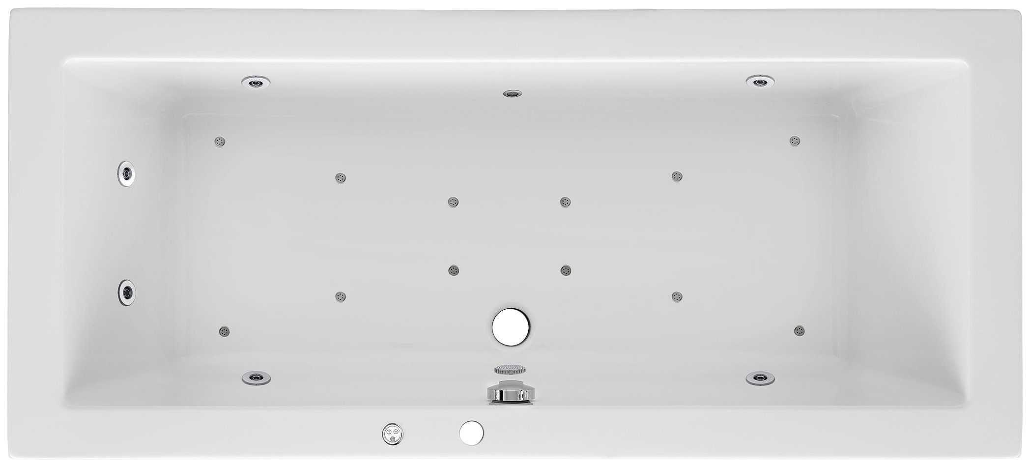 OTTOFOND Whirlpool-Badewanne Cubic, (Komplett-Set, 1-tlg), Typ Premium, chrom