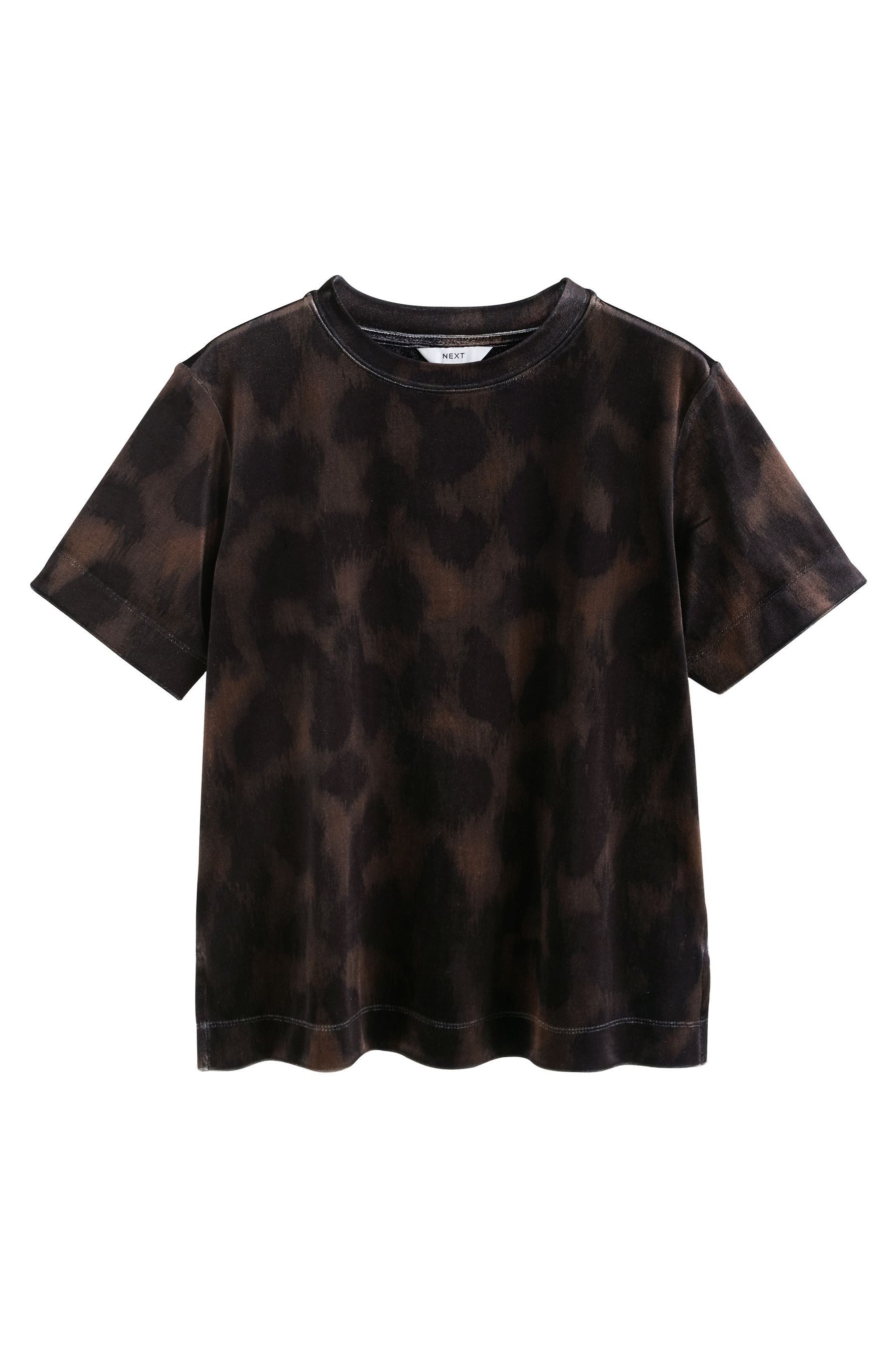 Next T-Shirt Kurzärmeliges Samt-T-Shirt mit Rundhalsausschnitt (1-tlg) günstig online kaufen