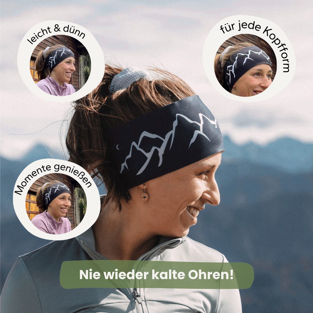 Gipfelgaudi Stirnband Outdoor Stirnband Atmungsaktiv & rutschfest, Ideal für Sport, Outdoor angenehmes und weiches Material für 100% Tragekomfort, elastisch