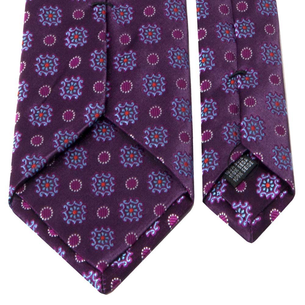 Krawatte Seiden-Jacquard Krawatte Breit Muster (8cm) geometrischem Ultra BGENTS mit Violet