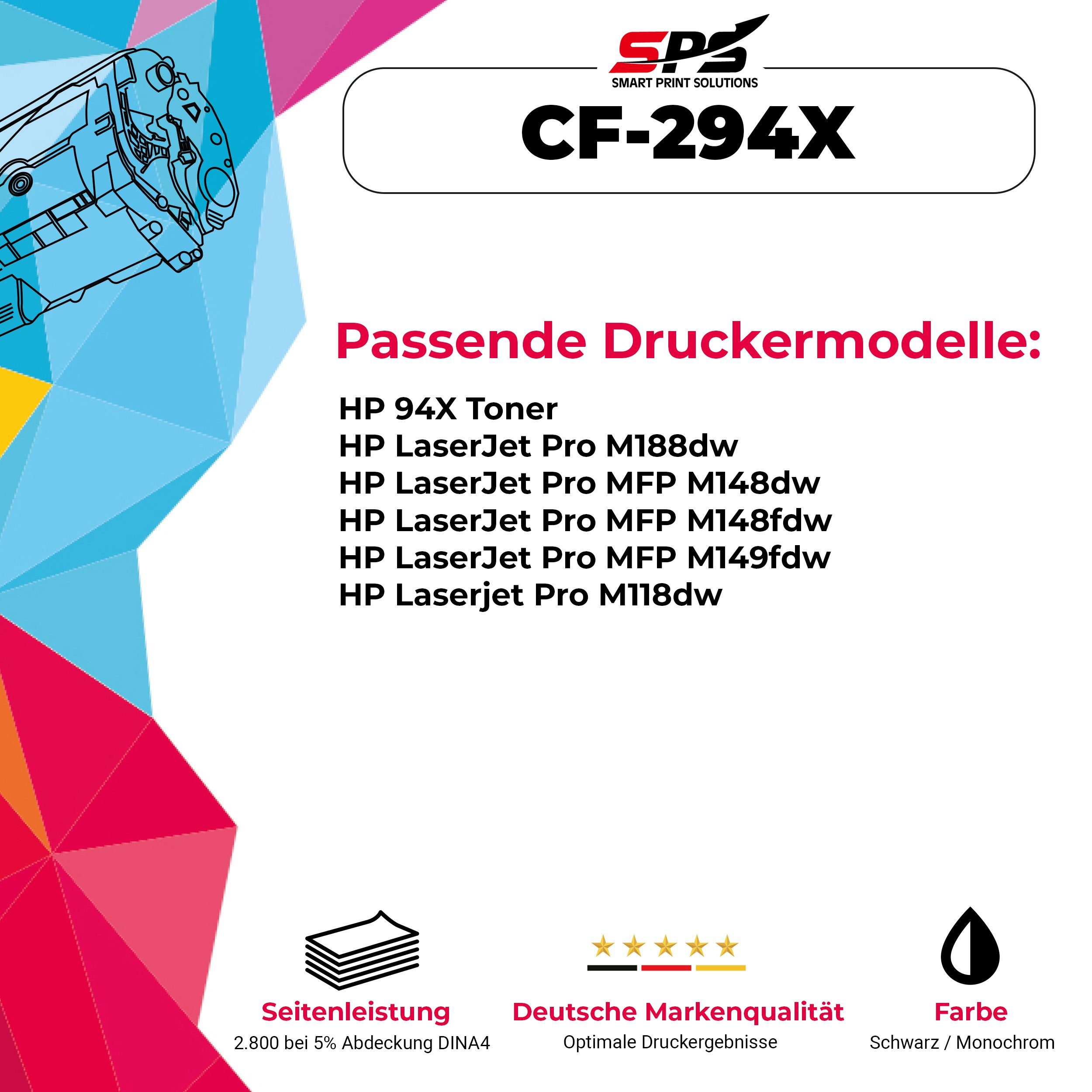 (1er CF294X, Tonerkartusche Pro Laserjet SPS 149DW M Pack) MFP HP für Kompatibel