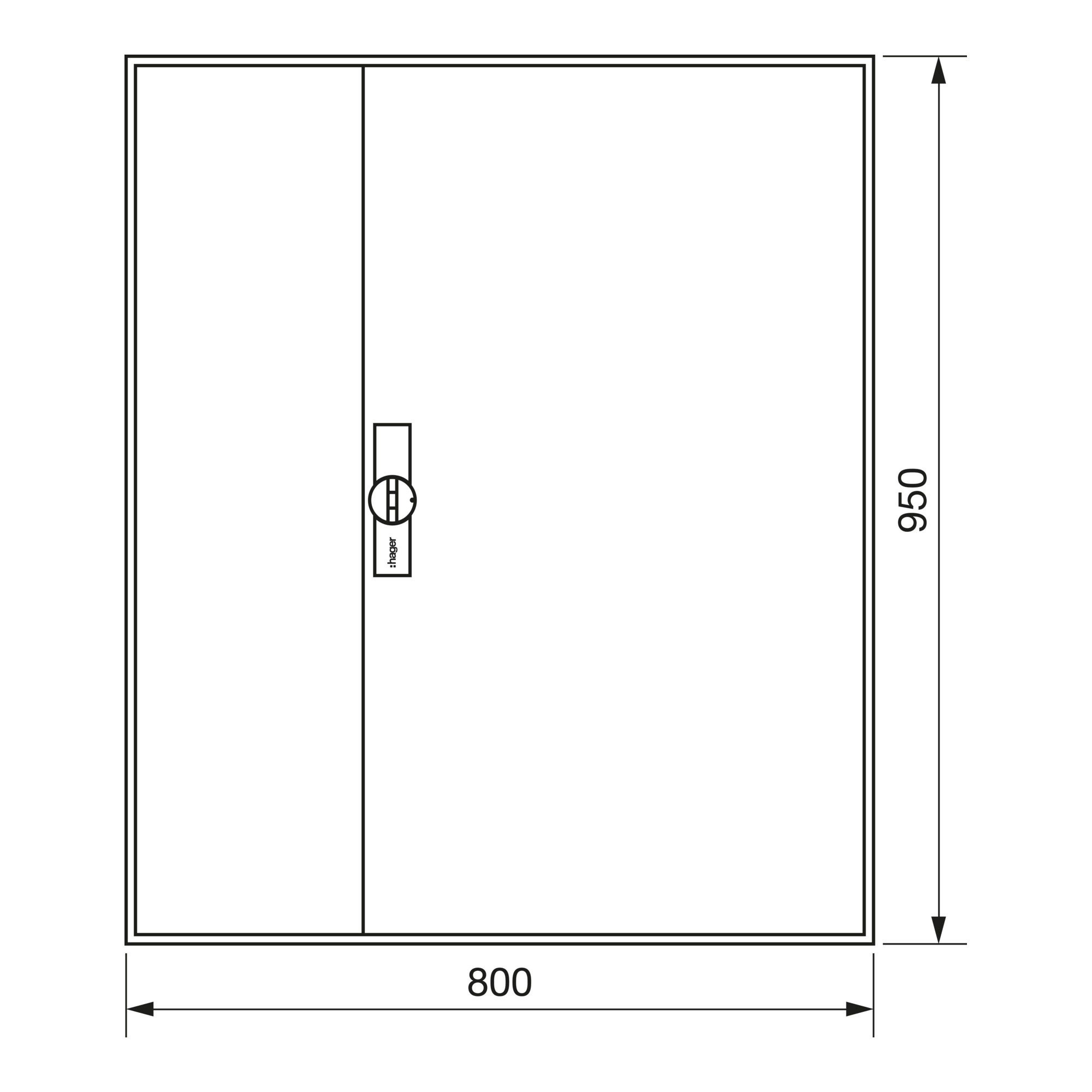 Hager Stromerzeuger Hager Zählerschrank,universZ 950x800x205,IP44 ZB23S