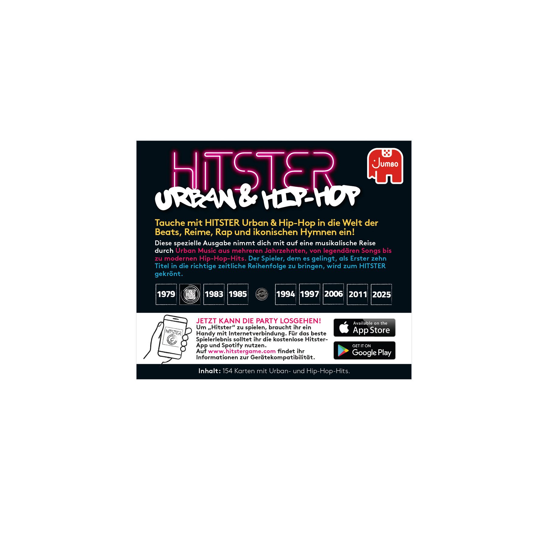 Jumbo Spiele Spiel Hitster Urban & Hip-Hop, Erweiterung, Partyspiel