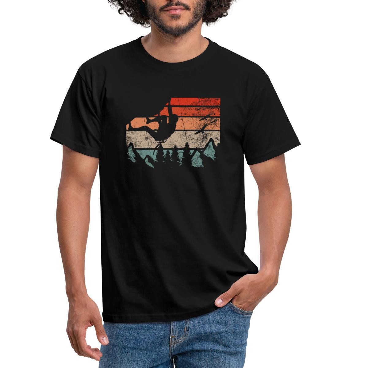 Spreadshirt T-Shirt Bouldern Klettern Berge Retro Vintage Kletter Shirt Män günstig online kaufen
