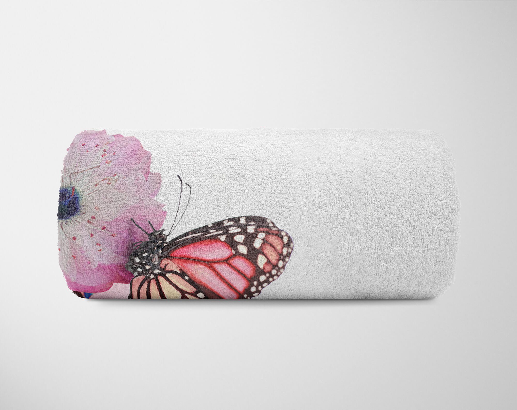 Sinus Art Handtücher Handtuch Baumwolle-Polyester-Mix mit (1-St), Fotomotiv Handtuch Kirschblüten Kuscheldecke Schme, Strandhandtuch Saunatuch