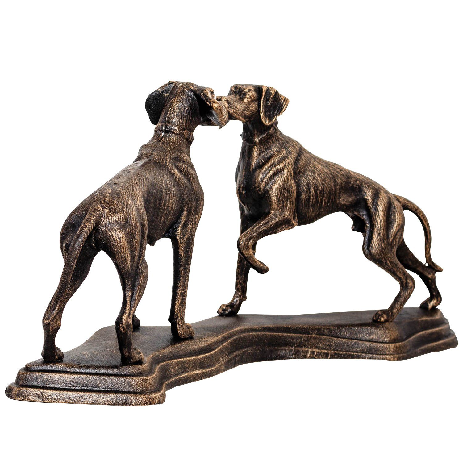Aubaho Dekofigur Eisenfigur - 49cm Eisen Skulptur Figur Hund Jagdhund Antik-Stil