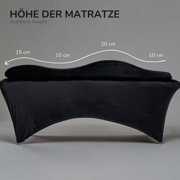 STM Company Massageliege Wellen-Matratze mit Memory Schaum ohne Kosmetikliege (180x60 cm / 190x70 cm, Mit Veloursbezug), für Kosmetiker/innen, Wimpernverlängerungen, PMU