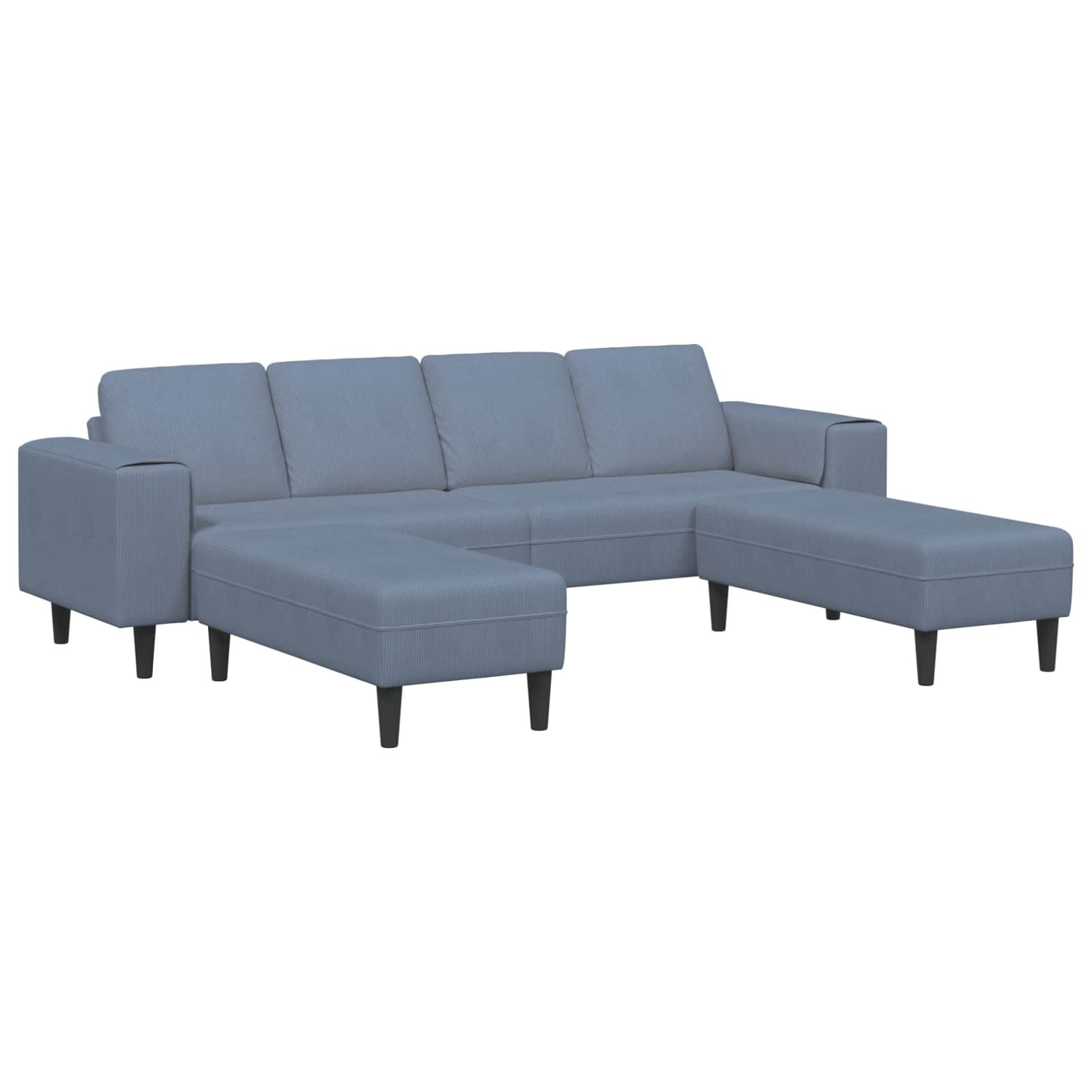 vidaXL Sofa Sofa Blau 250 x 188 x 76 cm Cordstoff, 1 Teile