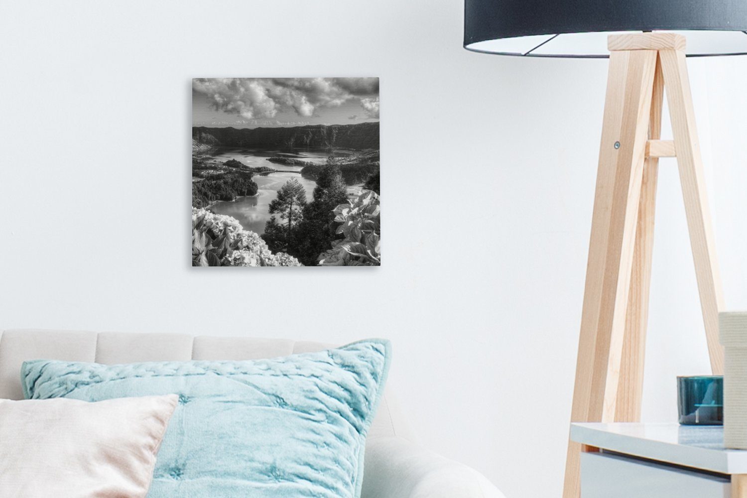 (1 Schlafzimmer Bilder Natur Leinwandbild St), Leinwand Wasser Weiß, - OneMillionCanvasses® für - - - Schwarz Wohnzimmer Azoren