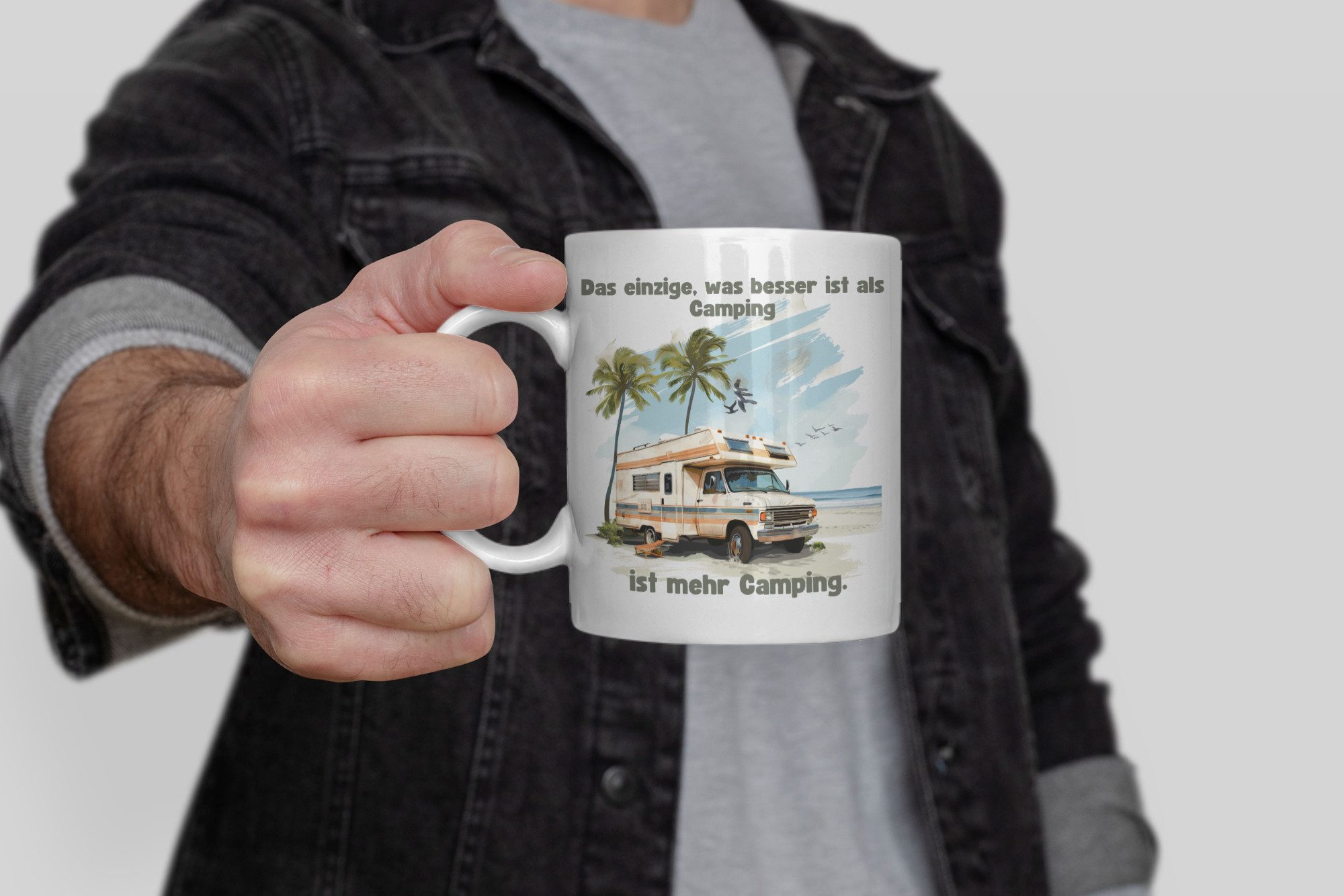 WS-Trend Tasse Camping Camper Wohnwagen Kaffeetasse Teetasse Geschenkidee 325 ml, Keramik