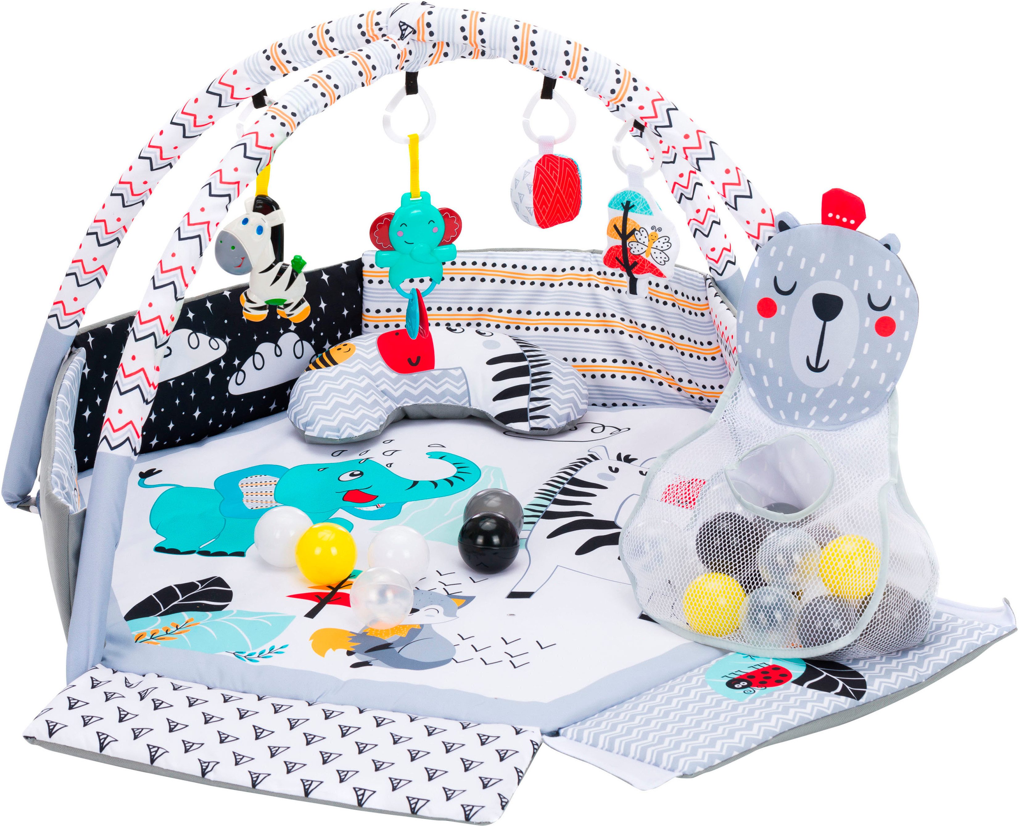 Spielbogen Aktivbogen - Spielematte mit Bälle, grau