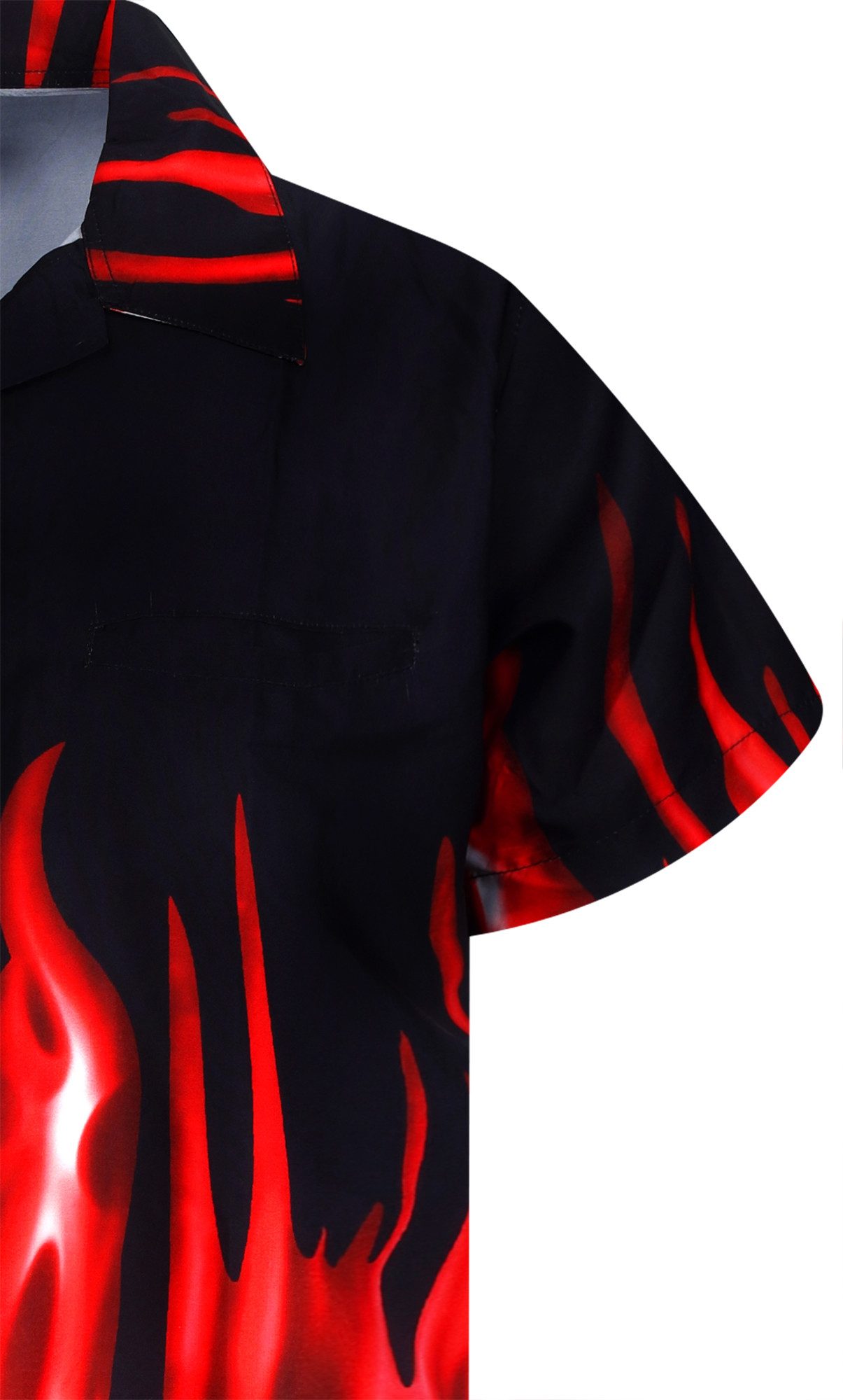 King Kameha Hawaiihemd "Flames" Funky Hawaii-Hemd Herren Kurzarm Front-Tasche Stylish – Bild 4 von 5