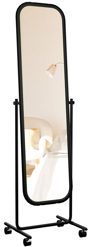 CLP Standspiegel Medusa Eckig, mit Laufrollen, Stabil