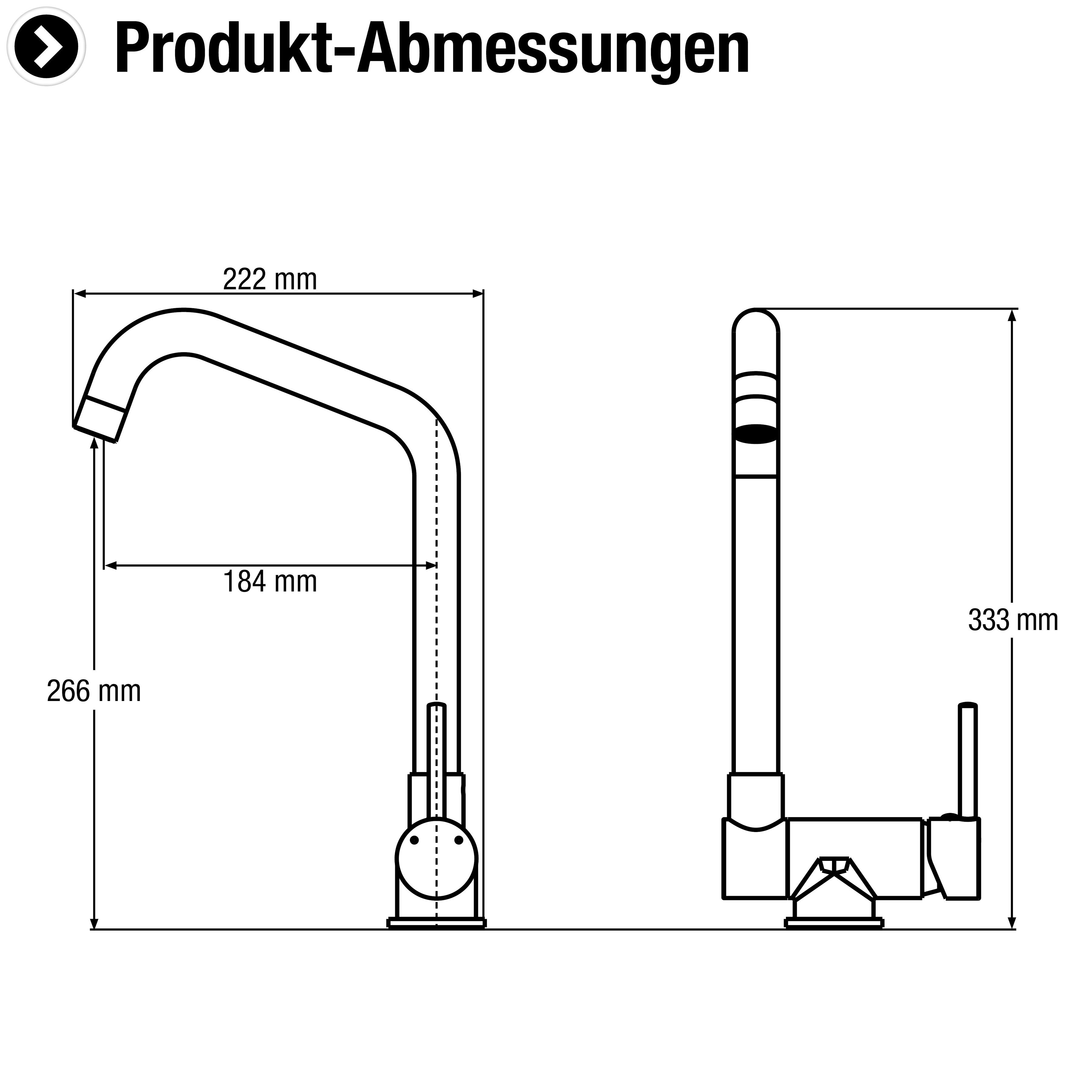 CORNAT HD, verchromt Messing, Spültischarmatur Arade