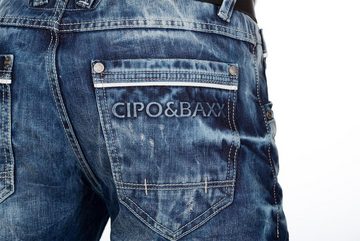 Cipo & Baxx Jeansshorts Herren Kurze Hose 20CB13-BANS mit destroyed Effekten