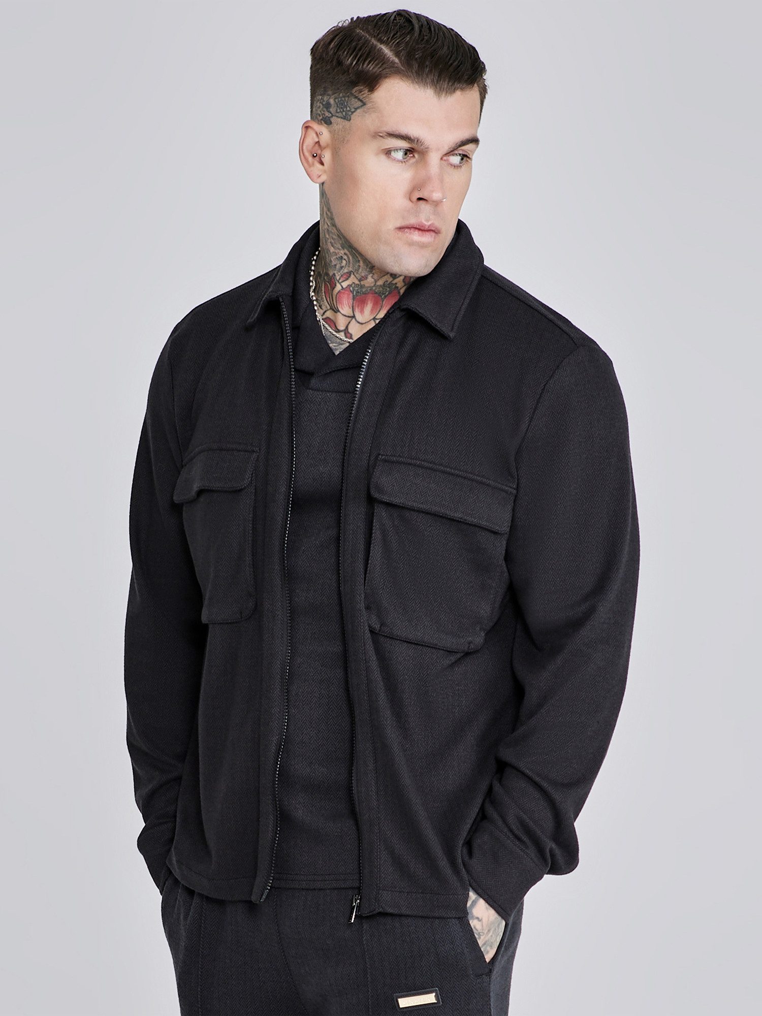 Siksilk Hemdjacke SikSilk Herren Schwarzes Smart günstig online kaufen