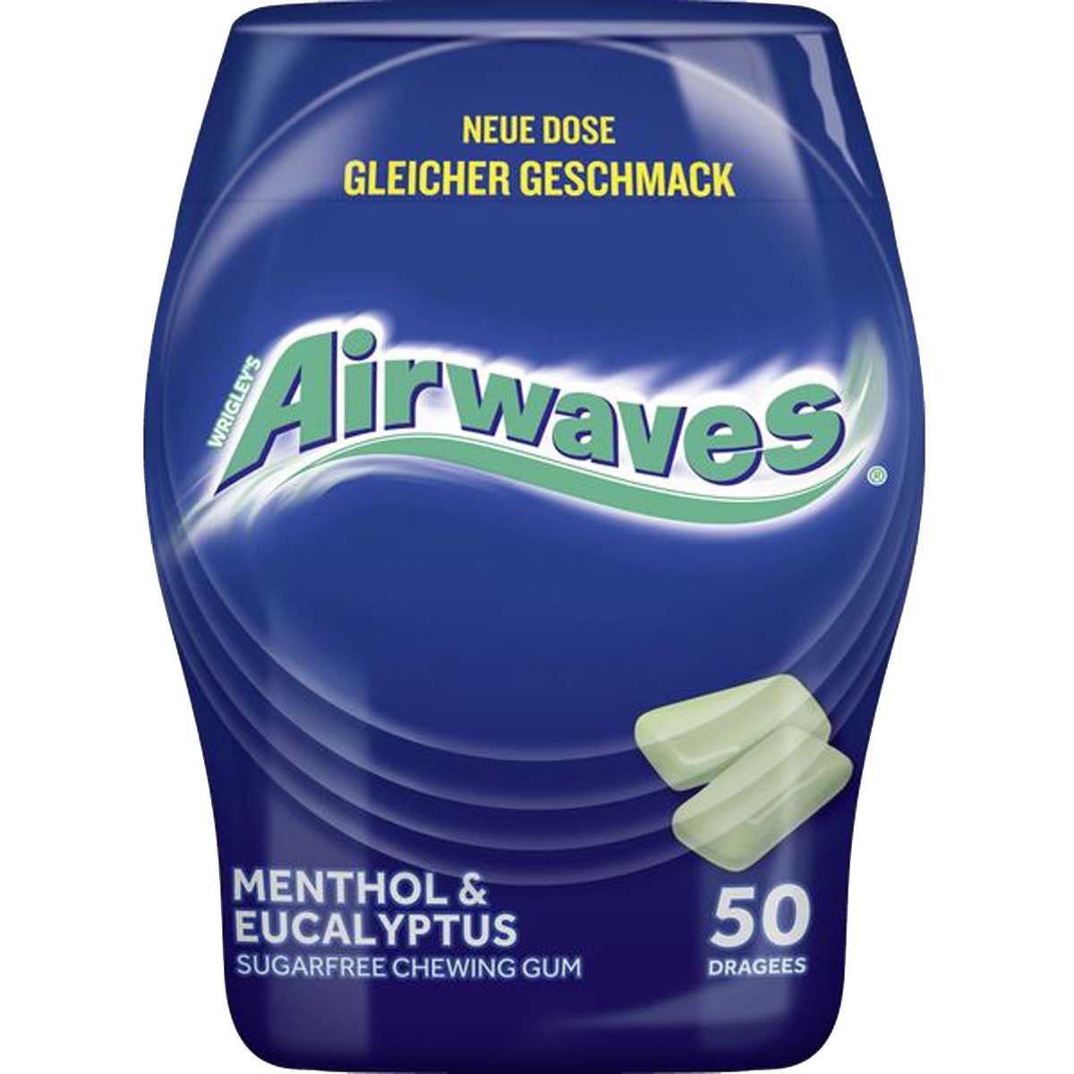 Airwaves Süßigkeit, Airwaves Menthol und Eucalyptus zuckerfreier Kaugummi 50er Dose