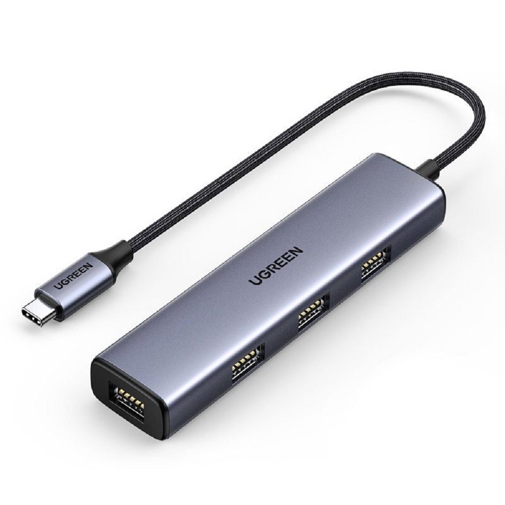 Splitter HUB USB Typ C Splitter - 4x USB 3.2 Gen 1 Adapter silber