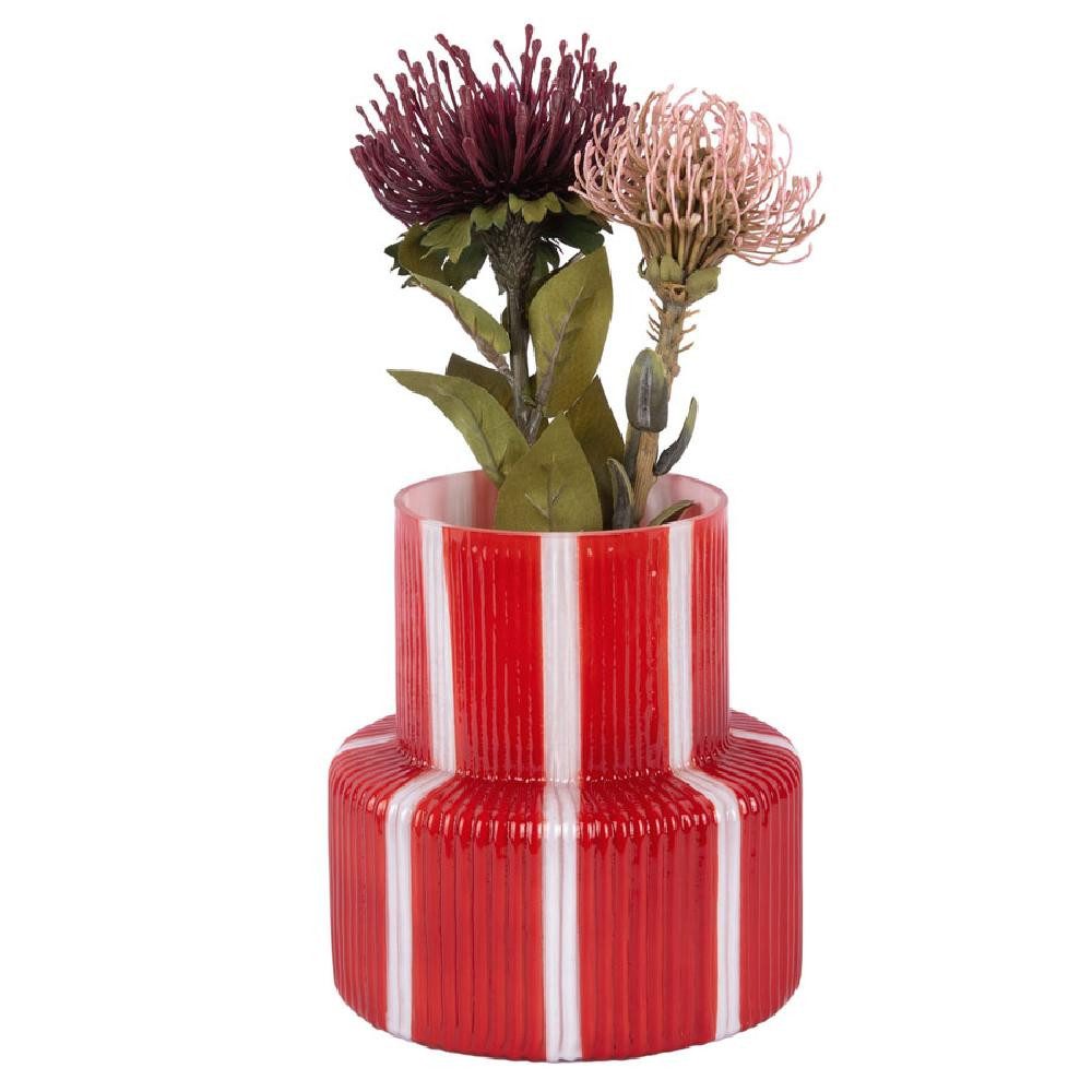 Present Time Dekovase Vase Rayado Retro Rot (19cm)