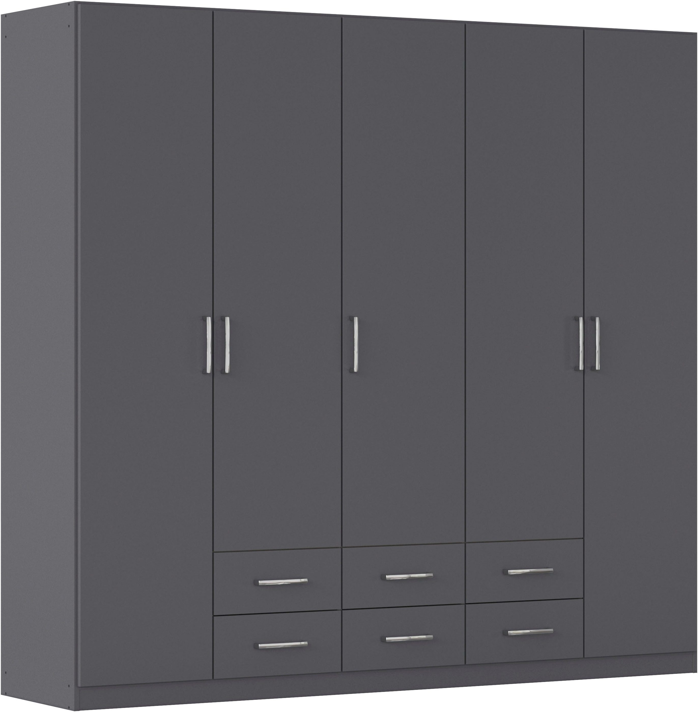 rauch Drehtürenschrank Kleiderschrank Garderobe GAMMA Breiten 91/136/181/226/271/315/360 cm (in 3 Ausstattungen BASIC/CLASSIC/PREMIUM (inkl. SOFT-CLOSE-Funktion) mit Schubladen, verschiedene Griff-Varianten TOPSELLER MADE IN GERMANY
