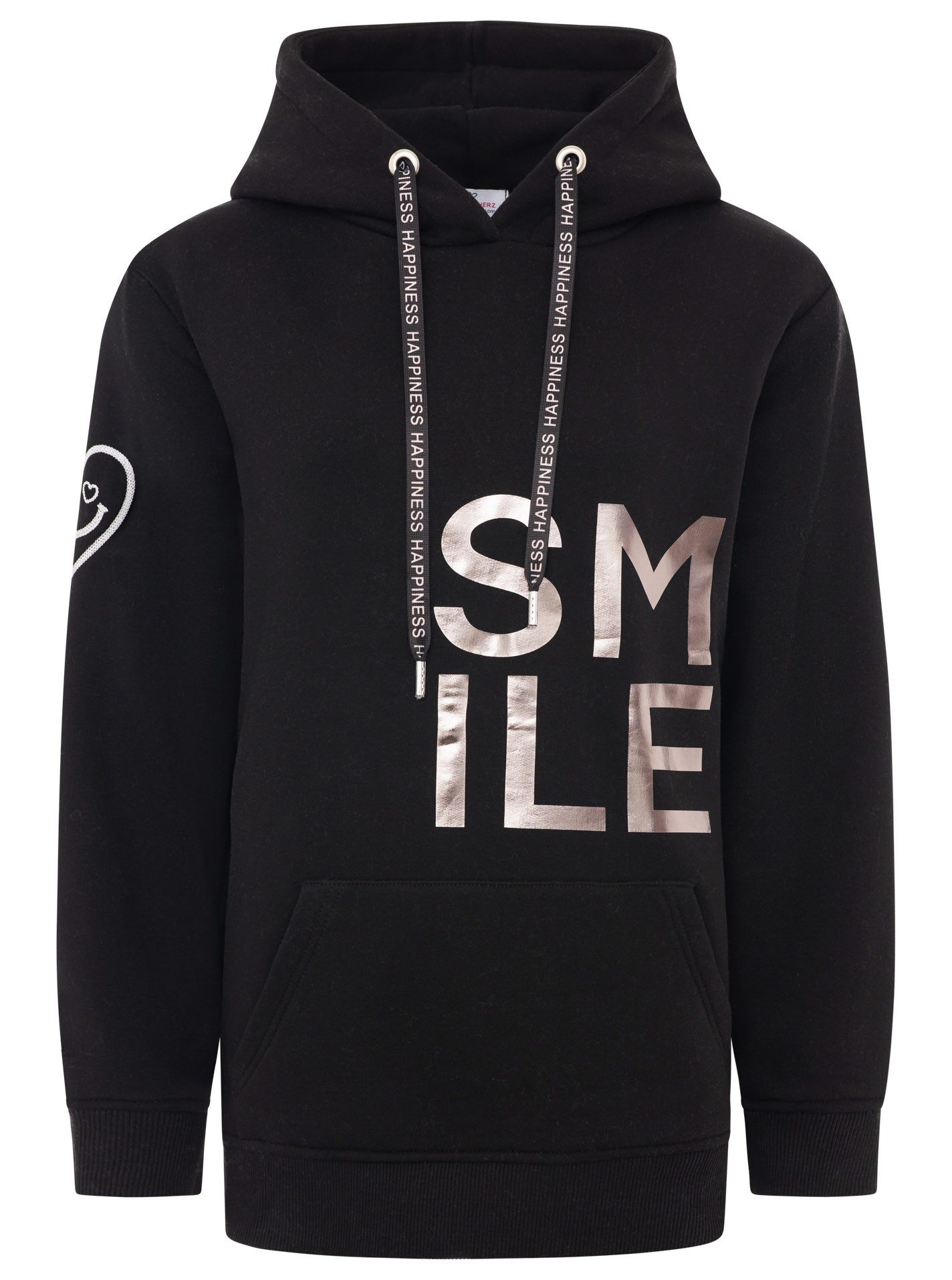 Zwillingsherz Hoodie "Alissa Shiny" glänzender Print, Daumenloch, Kordel, g günstig online kaufen