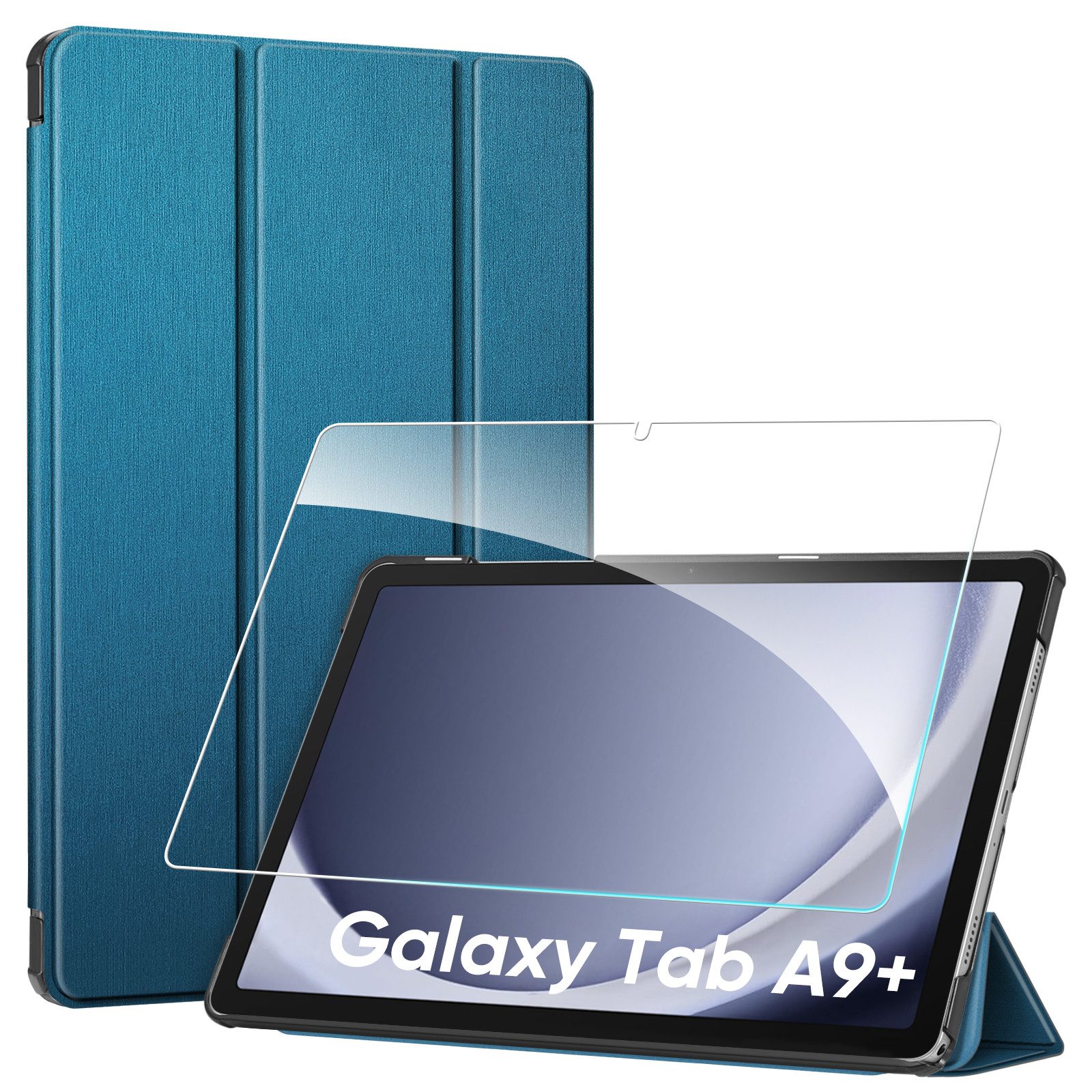 Fintie Tablet-Hülle für Samsung Galaxy Tab A11+ Plus 11" 2025 / Tab A9+ Plus 11 Zoll 2023 11 Zoll, mit Schutzfolie, Ultradünne Kunstleder Schutzhülle mit Standfunktion