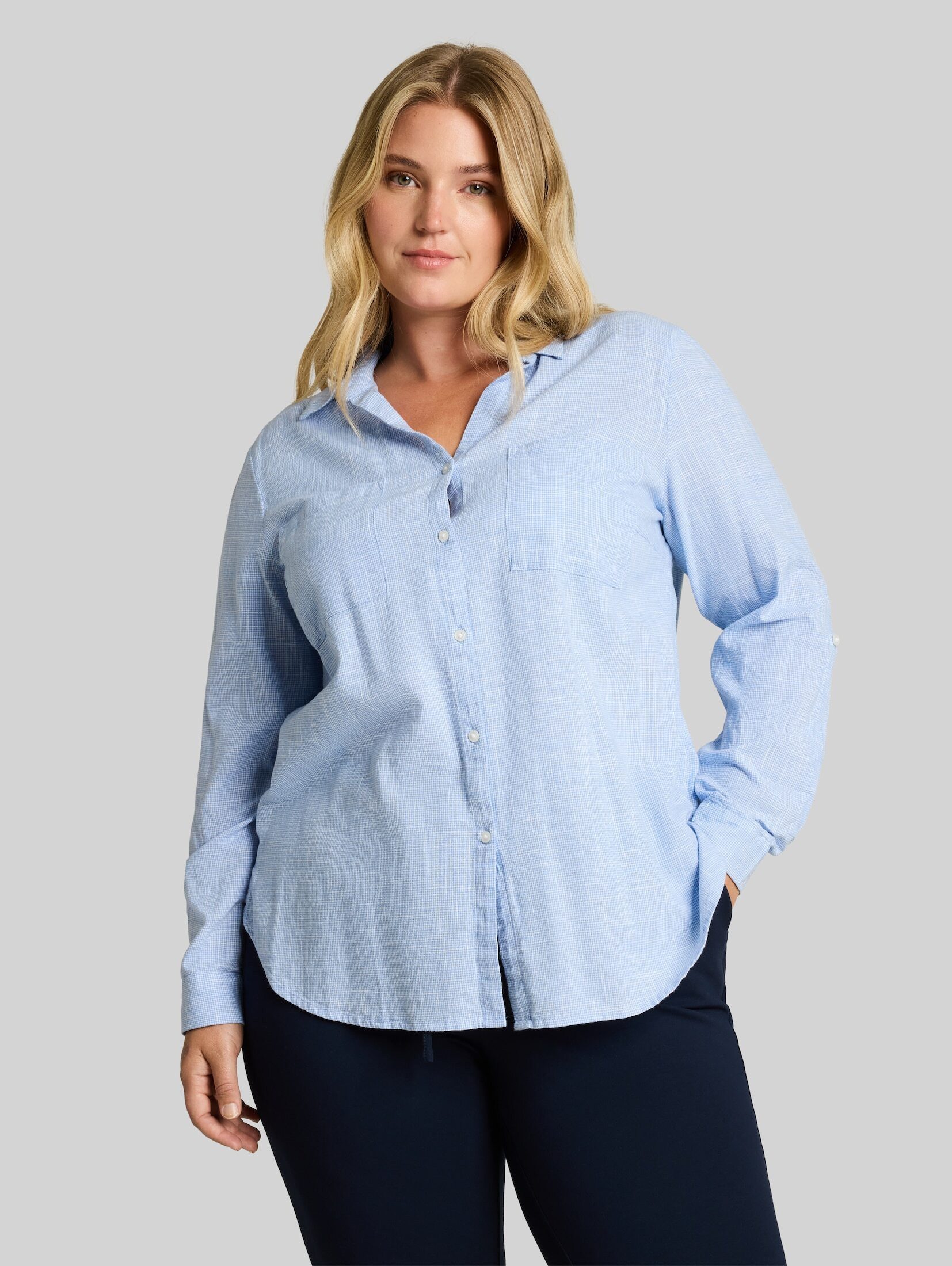 TOM TAILOR PLUS Langarmbluse Blusen & Shirts Plus Size - Bluse mit Brusttaschen