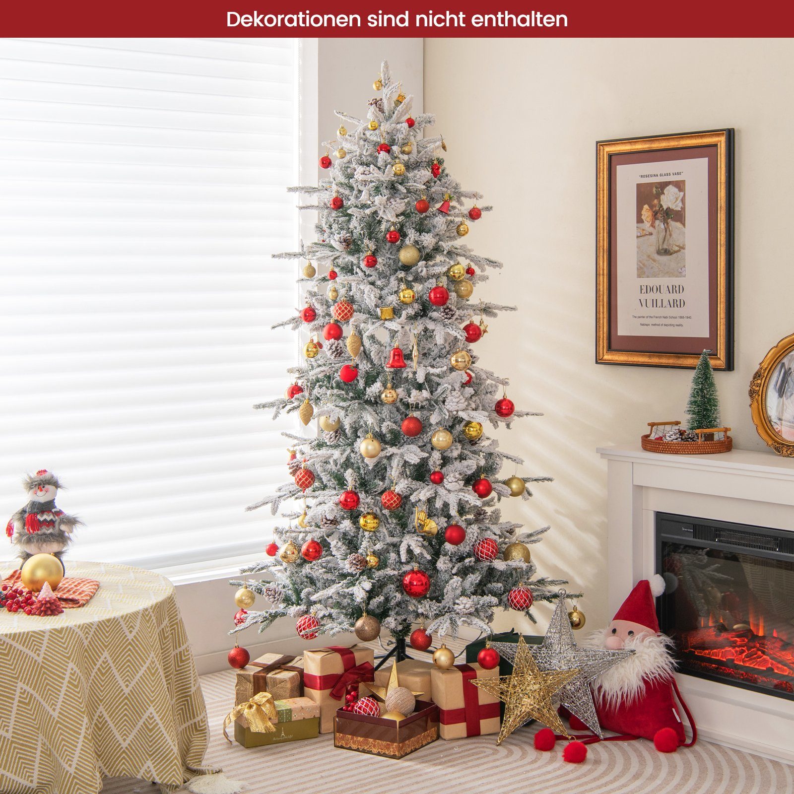 und LEDs Weihnachtsbaum, Tannenzapfen mit 210 36 180cm COSTWAY Künstlicher